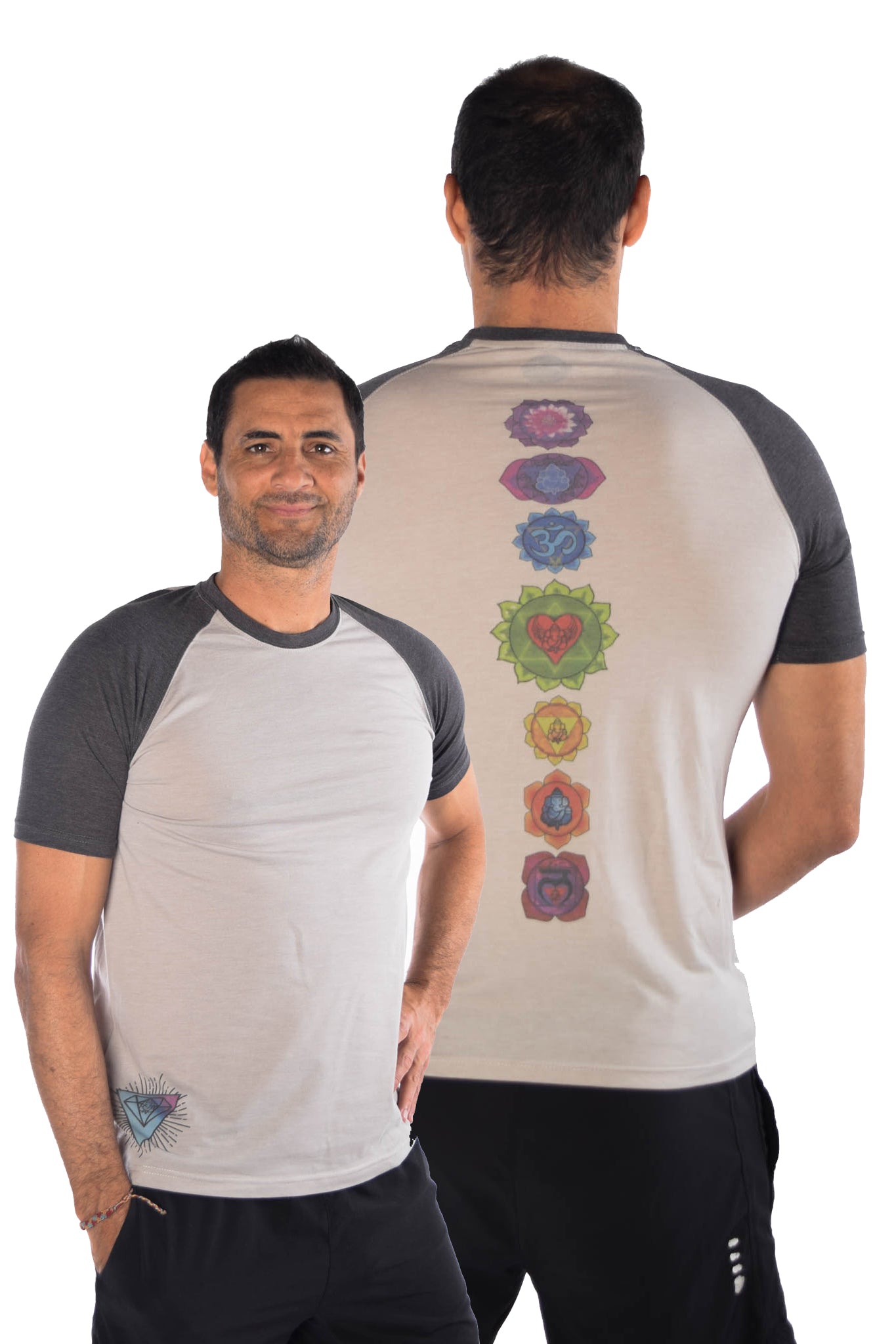 Full Chakra Back Short Sleeve Raglan - Third Eye Threads