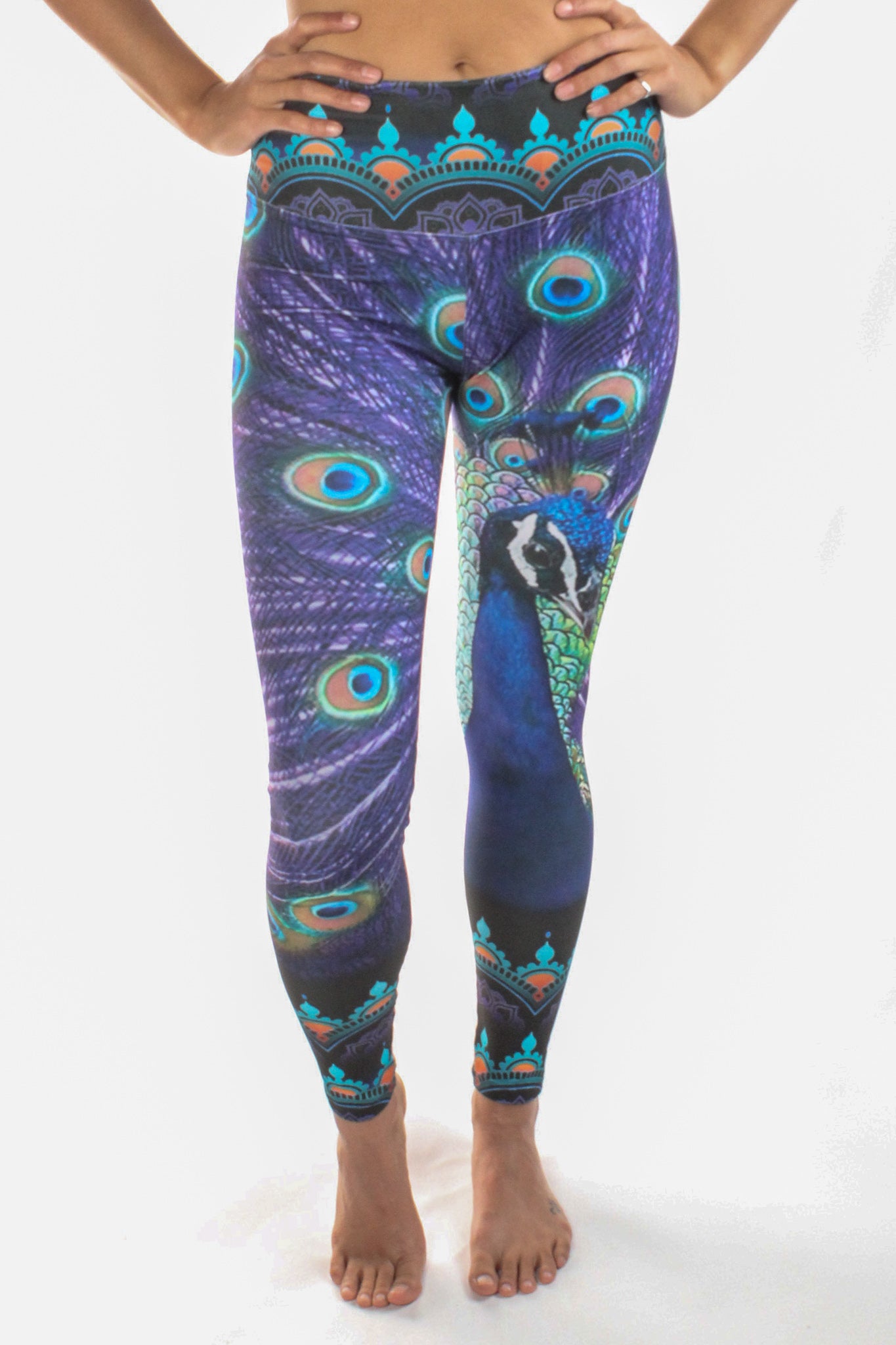 Eco-Light Peacock Feather Recycled Water Bottle Pant - Third Eye Threads