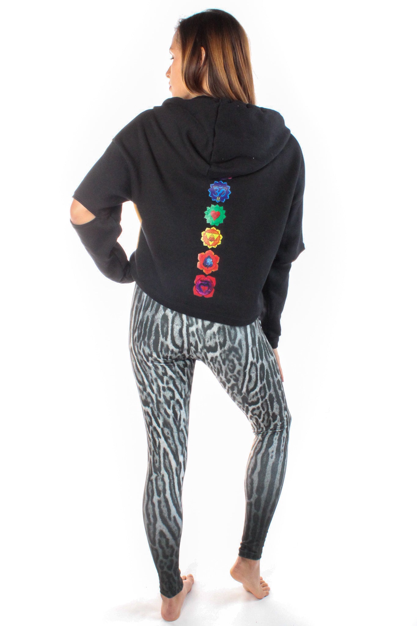 Black and White Ocelot (Leopard) Print High Compression Legging - Third Eye Threads