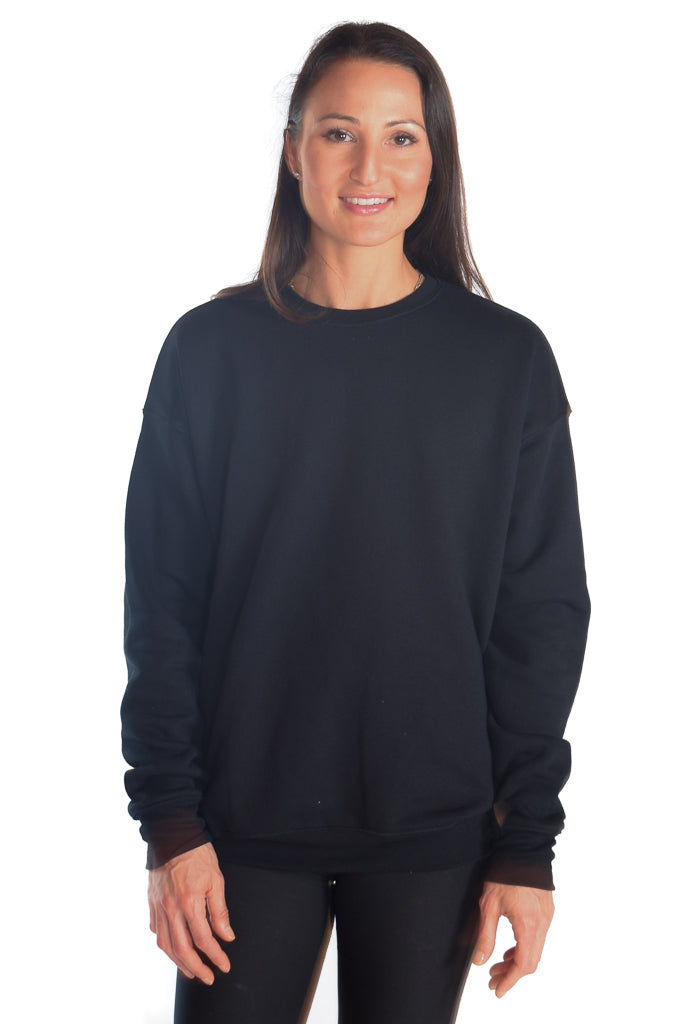 Full Chakra Back on Drop Shoulder Fleece Sweatshirt Full Chakra Back - Third Eye Threads