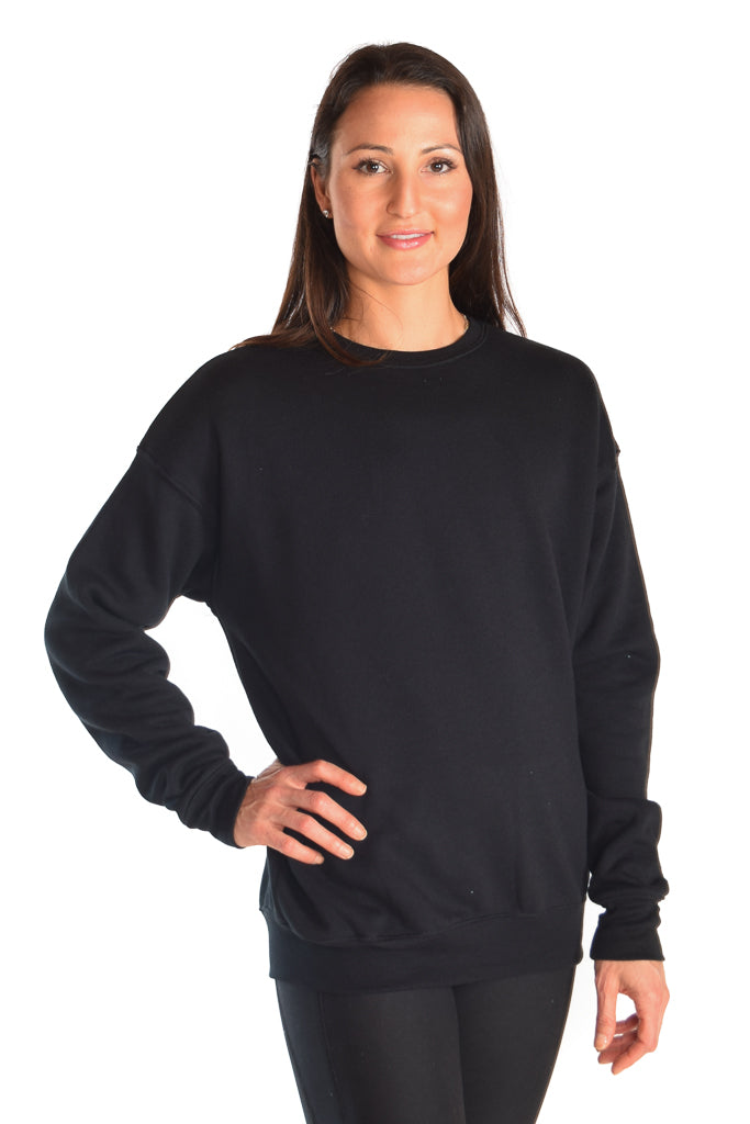 Full Chakra Back on Drop Shoulder Fleece Sweatshirt Full Chakra Back - Third Eye Threads