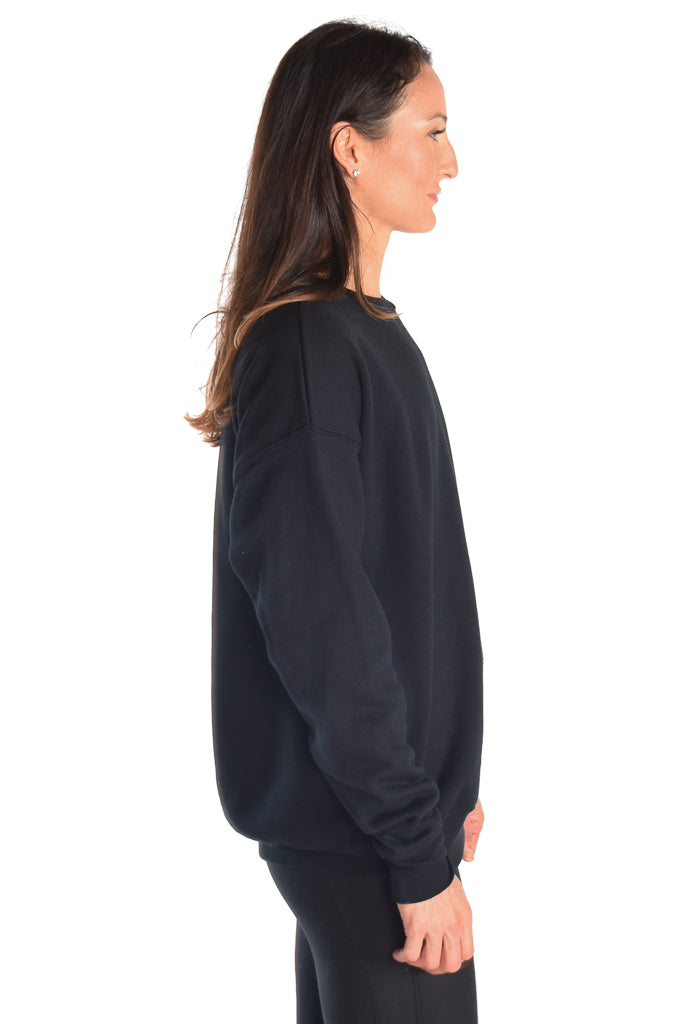 Full Chakra Back on Drop Shoulder Fleece Sweatshirt Full Chakra Back - Third Eye Threads