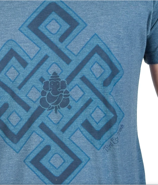 Tibetan Infinity Knot on Short Sleeve Crew Neck Tee - Third Eye Threads