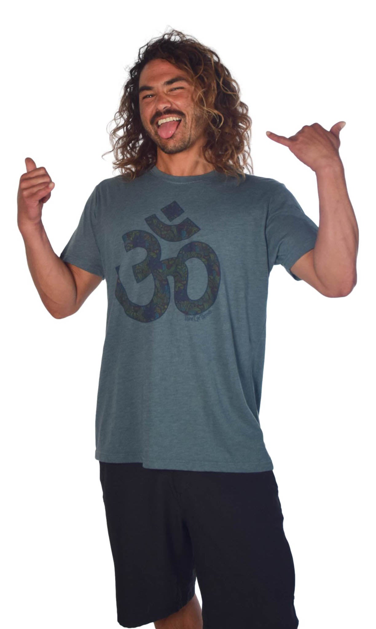 Paisley Om on Short Sleeve Crew Neck Tee - Third Eye Threads