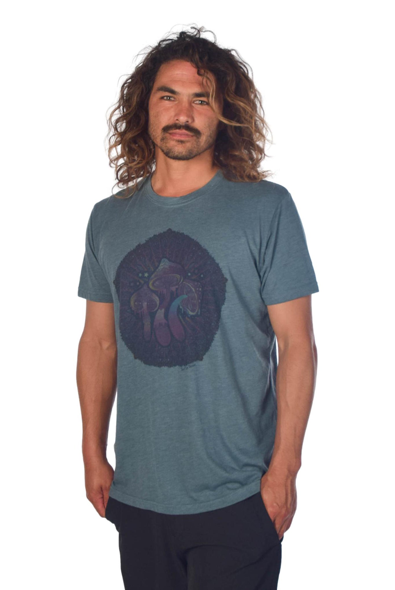 Entheogenic "Magic" Mushrooms on Short Sleeve Crew Neck Tee - Third Eye Threads
