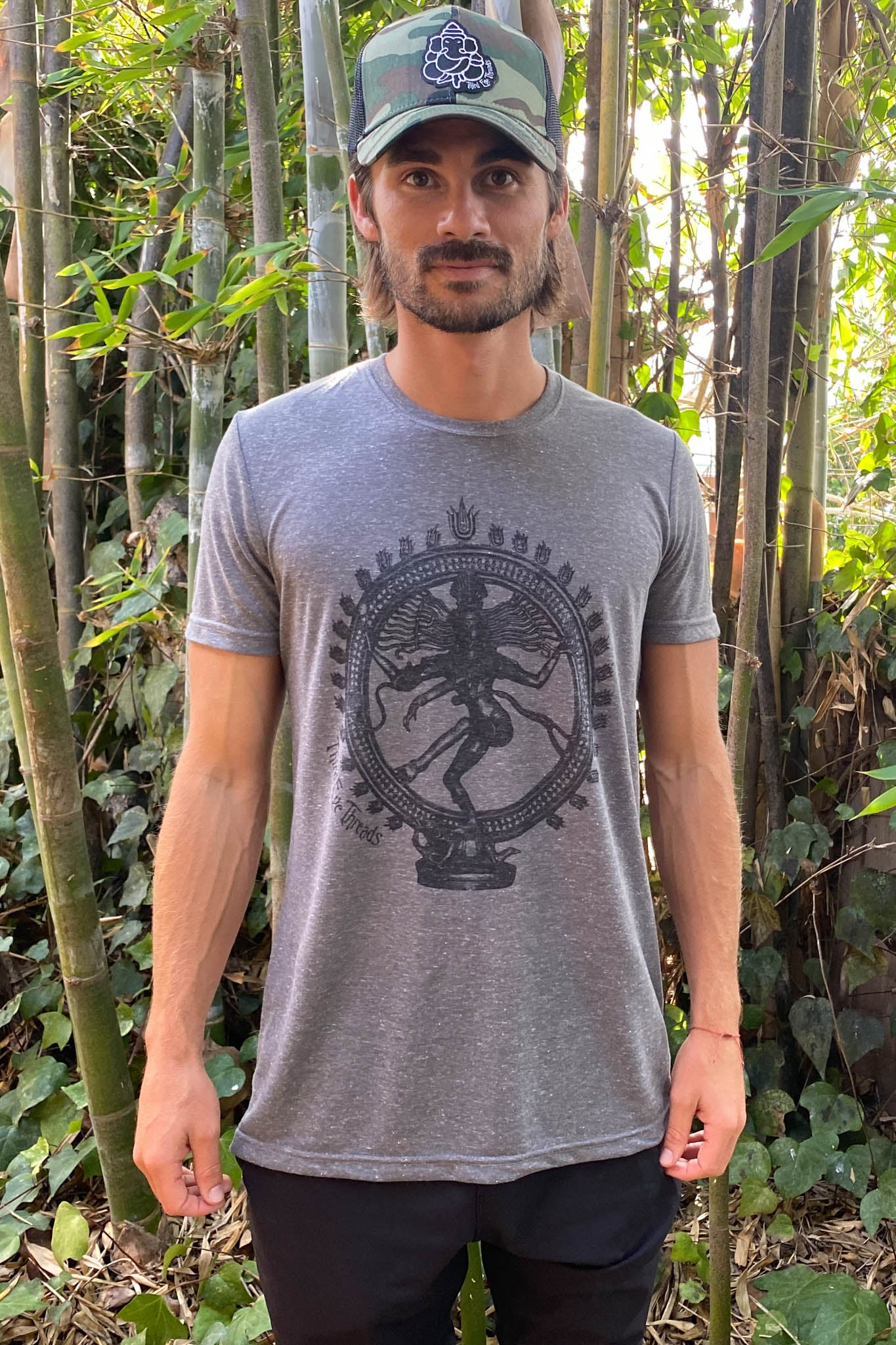 Dancing Shiva On Tri Blend Crew Neck Tee - Third Eye Threads