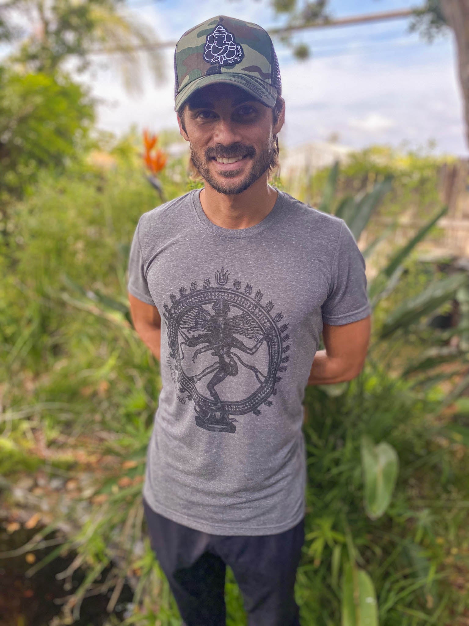 Dancing Shiva On Tri Blend Crew Neck Tee - Third Eye Threads