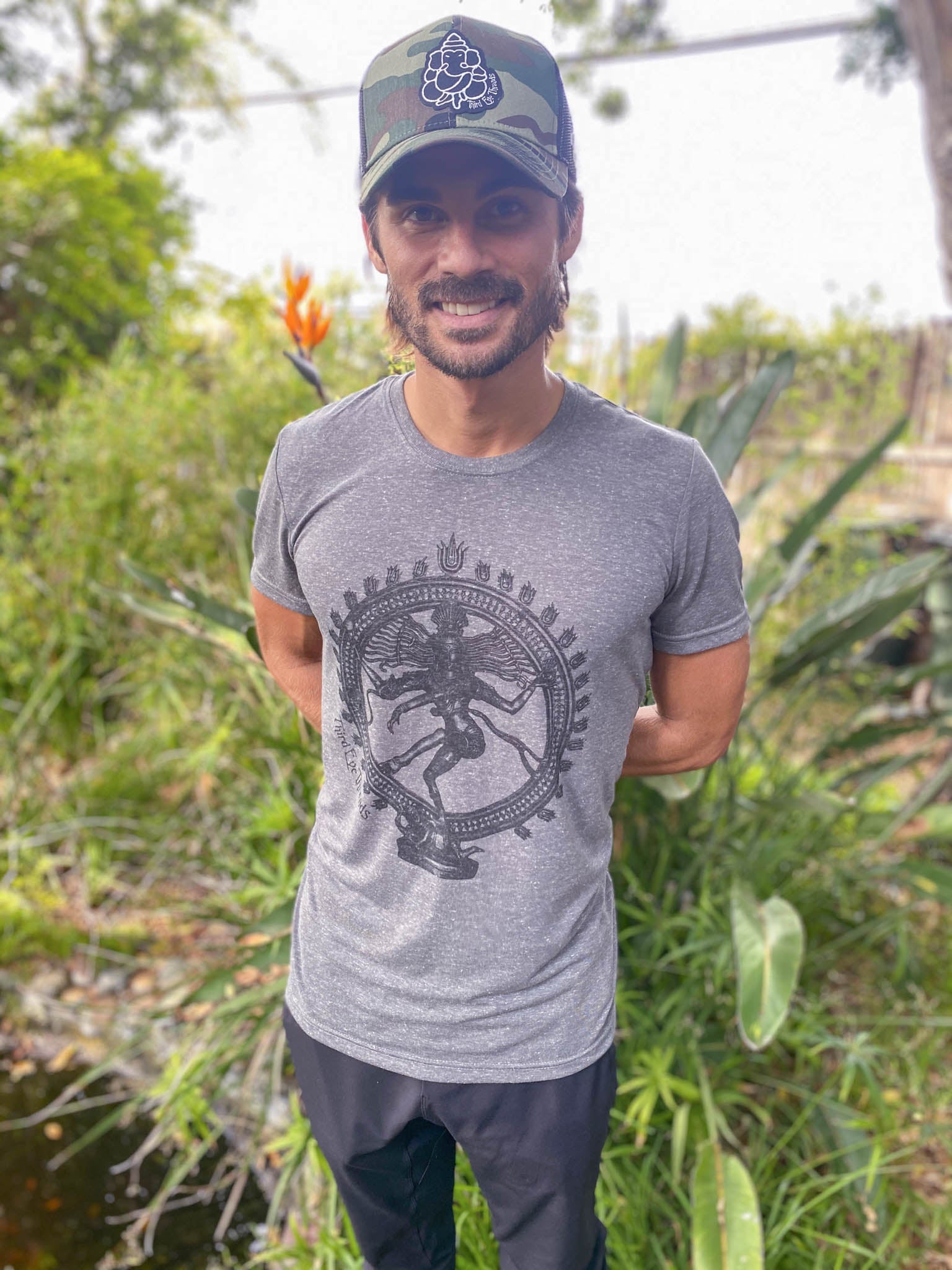 Dancing Shiva On Tri Blend Crew Neck Tee - Third Eye Threads