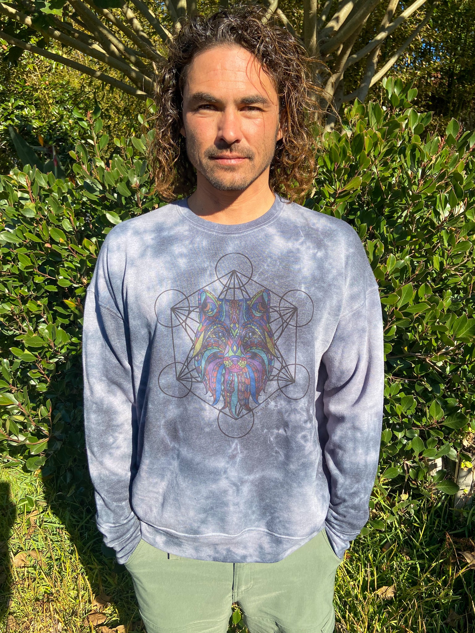 Grandfather Fox Tie Dye Super Soft Sweatshirt - Third Eye Threads