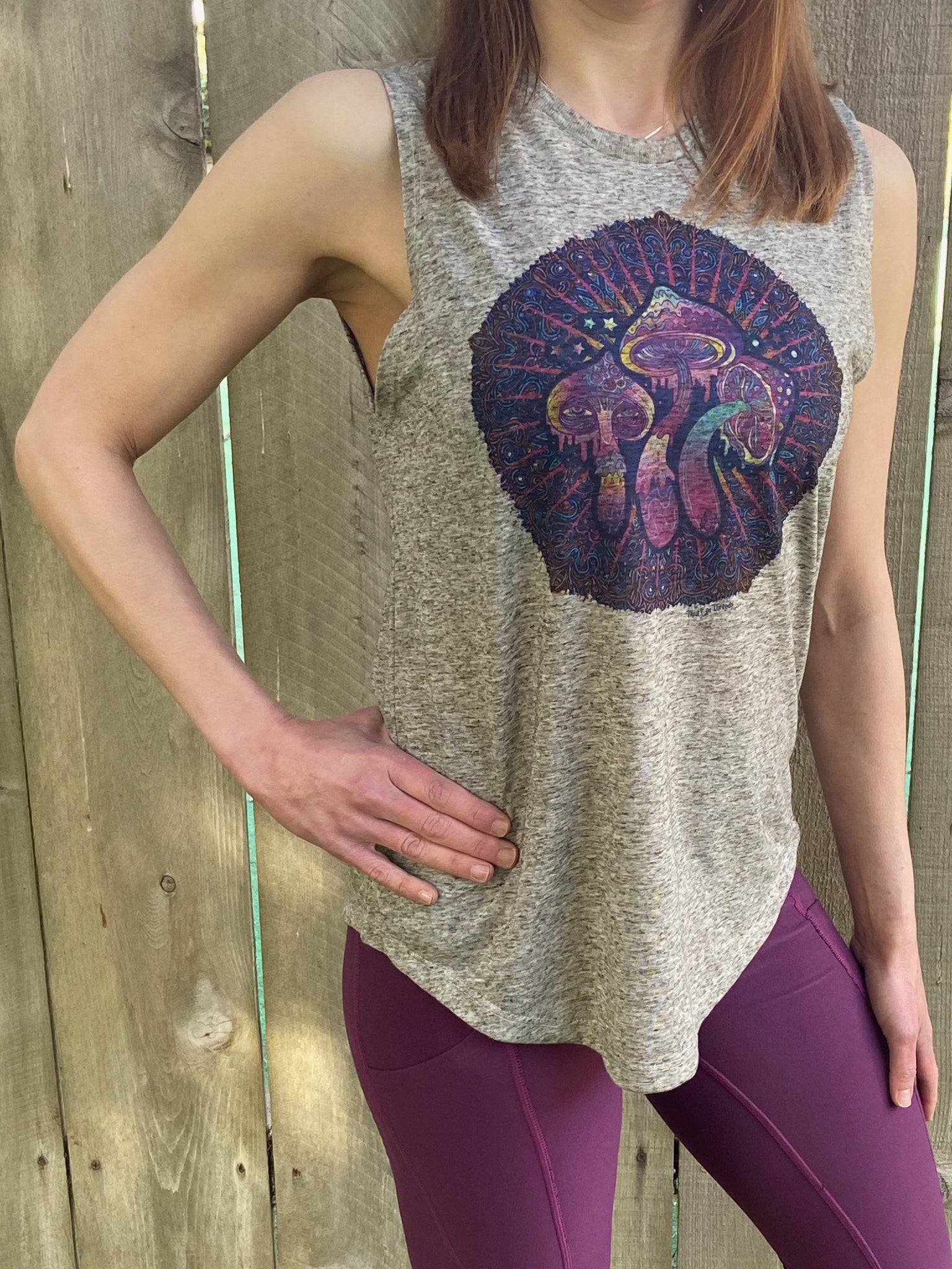 Entheogenic "Magic" Mushrooms On Linen Boyfriend Tee - Third Eye Threads