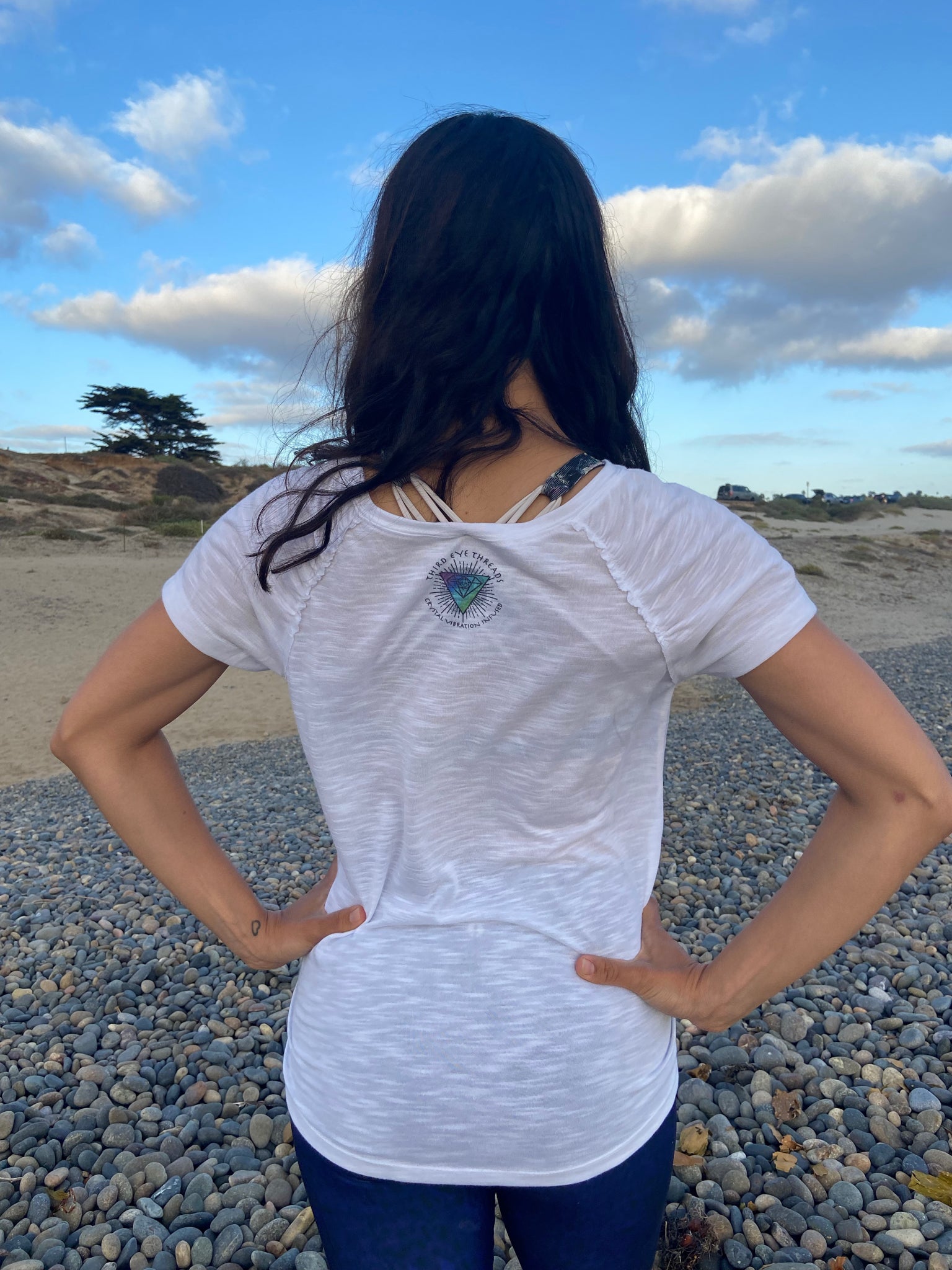 Rainbow Flower of Life Shirred Raglan Tee - Third Eye Threads