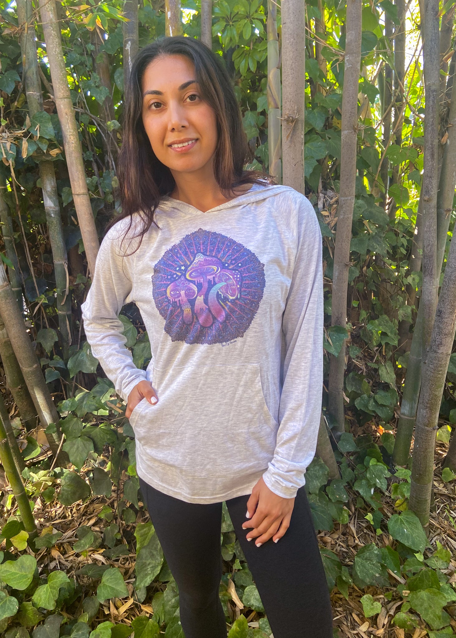 Mushroom Trilogy Hoodie Tee With Incredible Sunset - Third Eye Threads