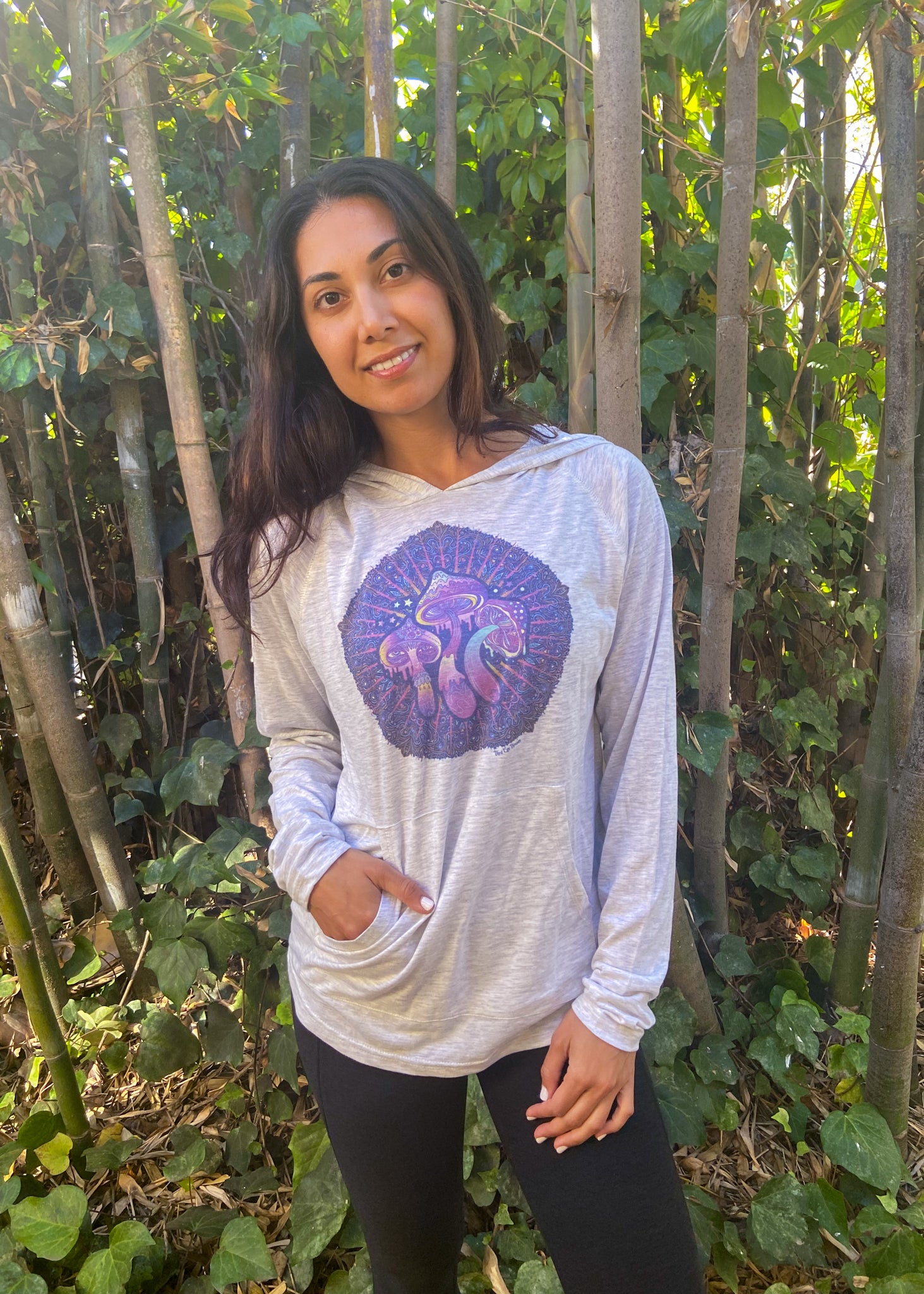 Mushroom Trilogy Hoodie Tee With Incredible Sunset - Third Eye Threads
