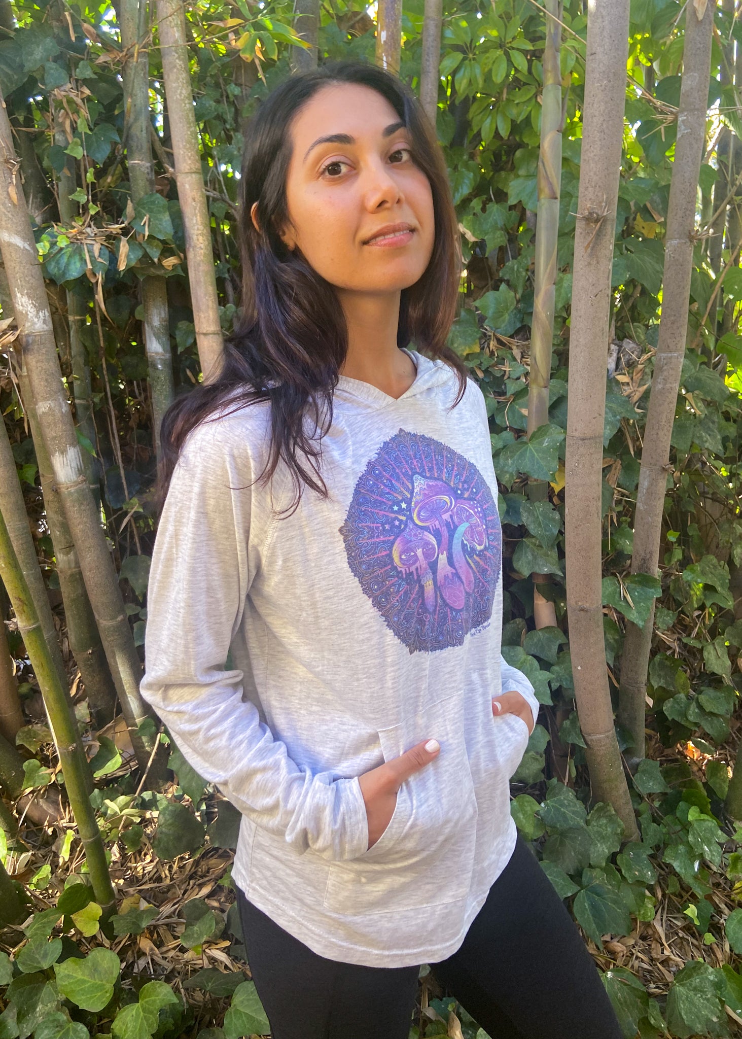 Mushroom Trilogy Hoodie Tee With Incredible Sunset - Third Eye Threads