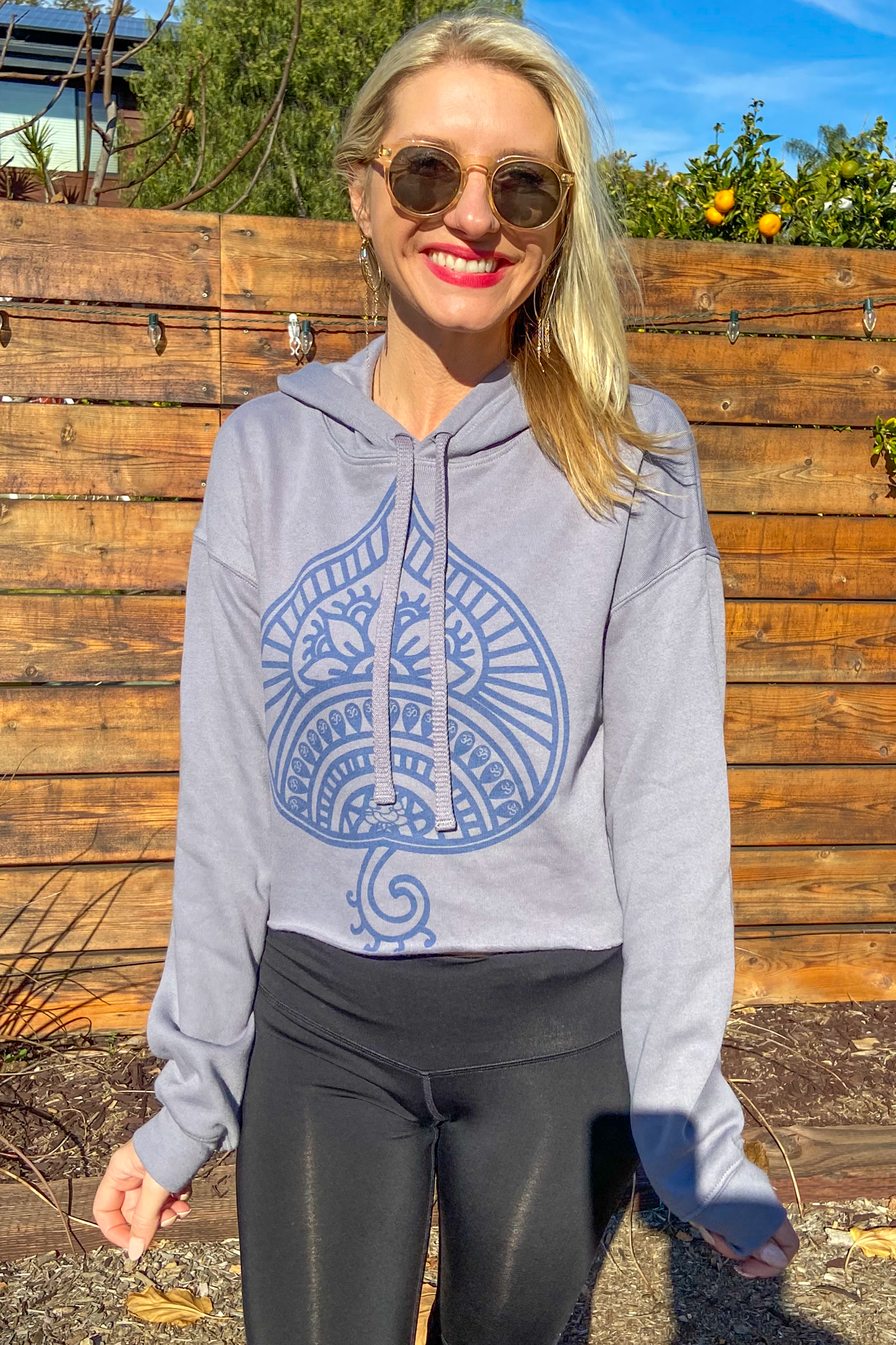 Auspicious Spade TERRY CLOTH CROP HOODIE - Third Eye Threads