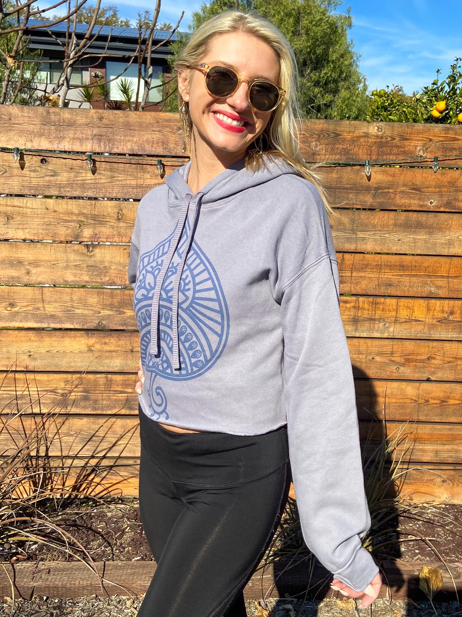 Auspicious Spade TERRY CLOTH CROP HOODIE - Third Eye Threads
