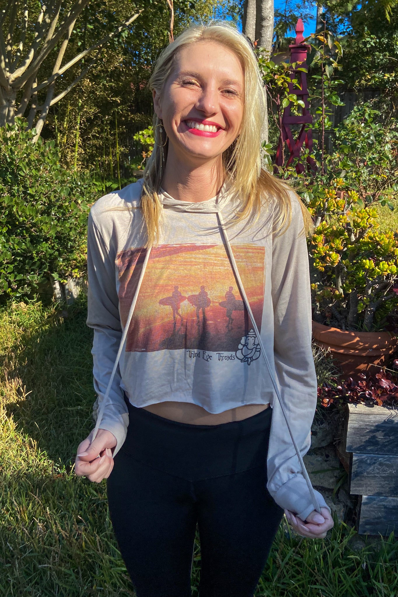 Best Day Ever Cropped Long Sleeve Hoodie T-Shirt - Third Eye Threads