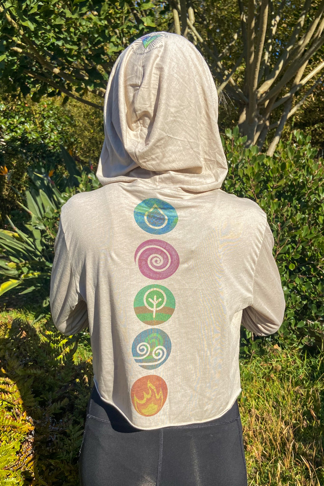 Elements Cropped Long Sleeve Hoodie T-Shirt - Third Eye Threads
