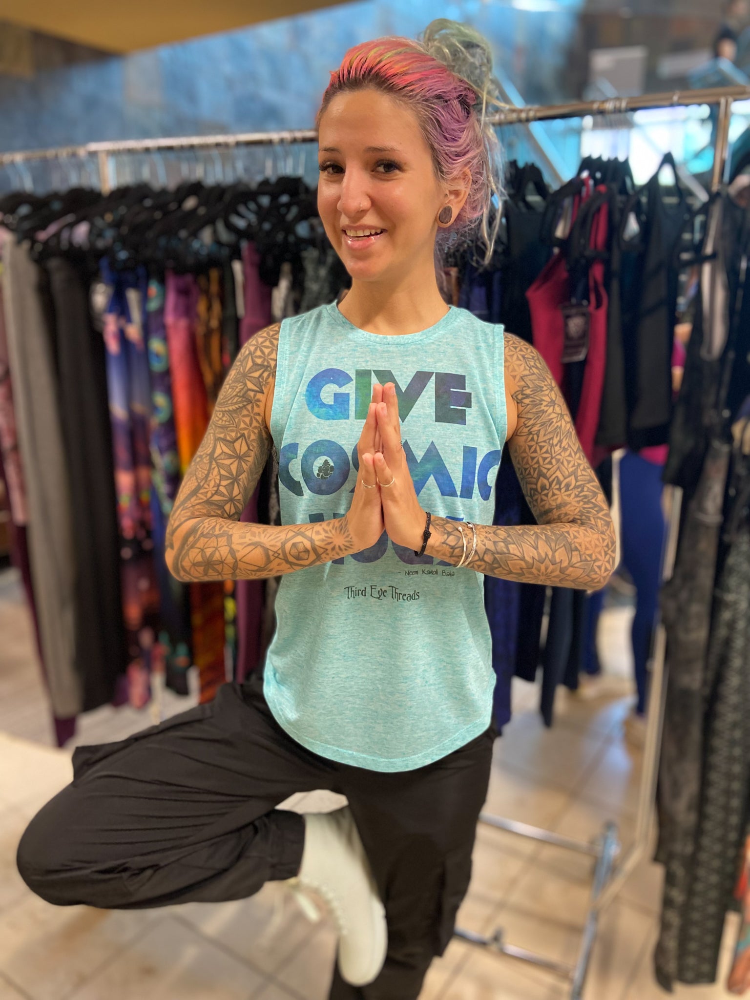Give Cosmic Hugs Boyfriend Tee - Third Eye Threads