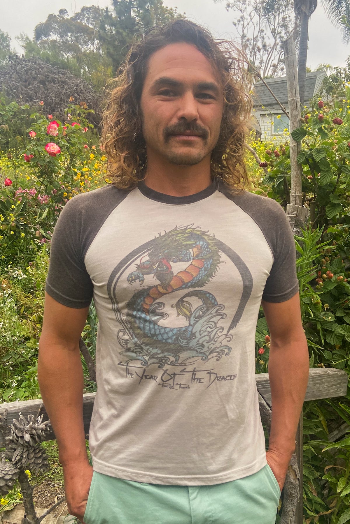 Shine and Lead Dragon Raglan Crew