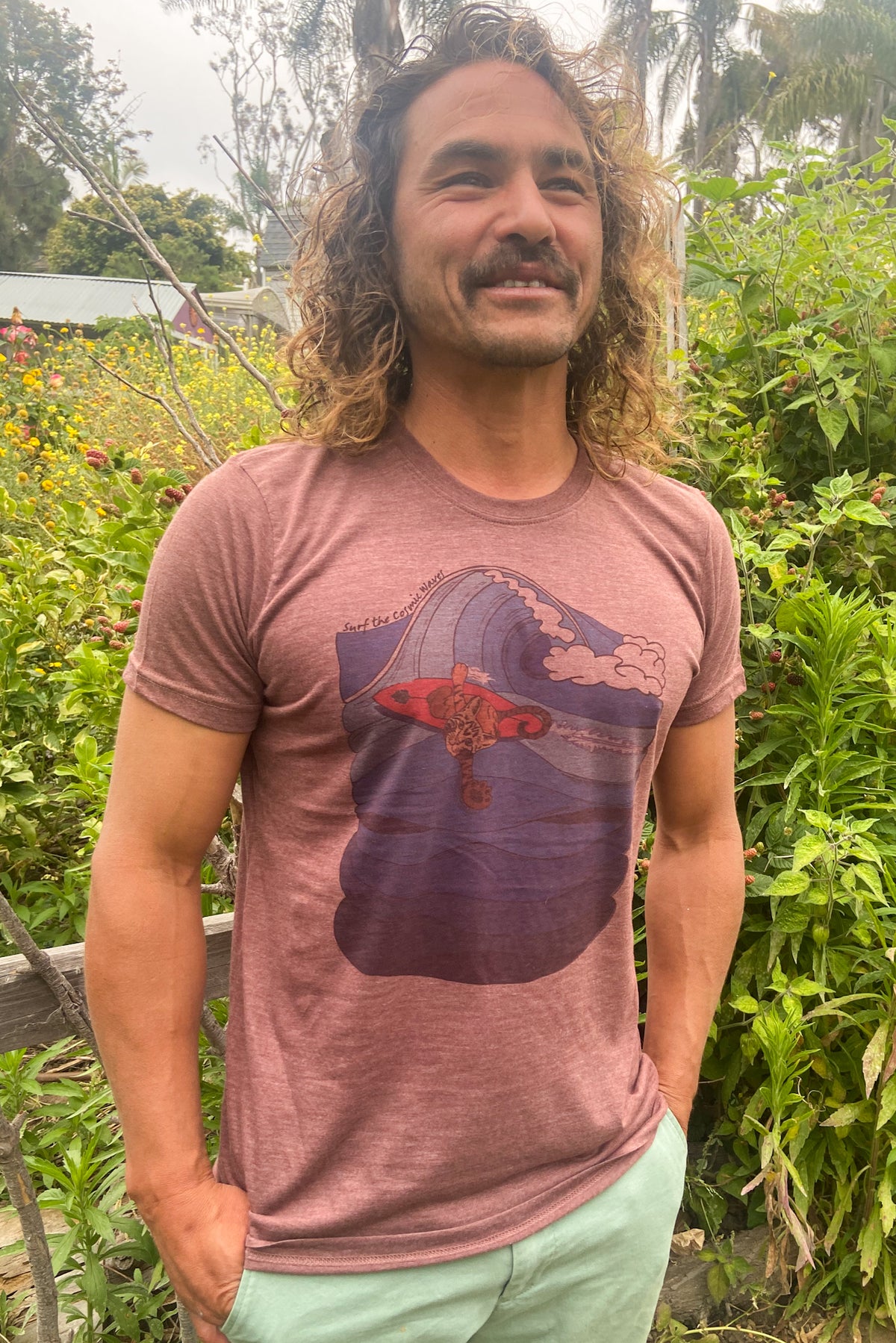 Jason Mraz Cat Surfing Crew Neck Tee