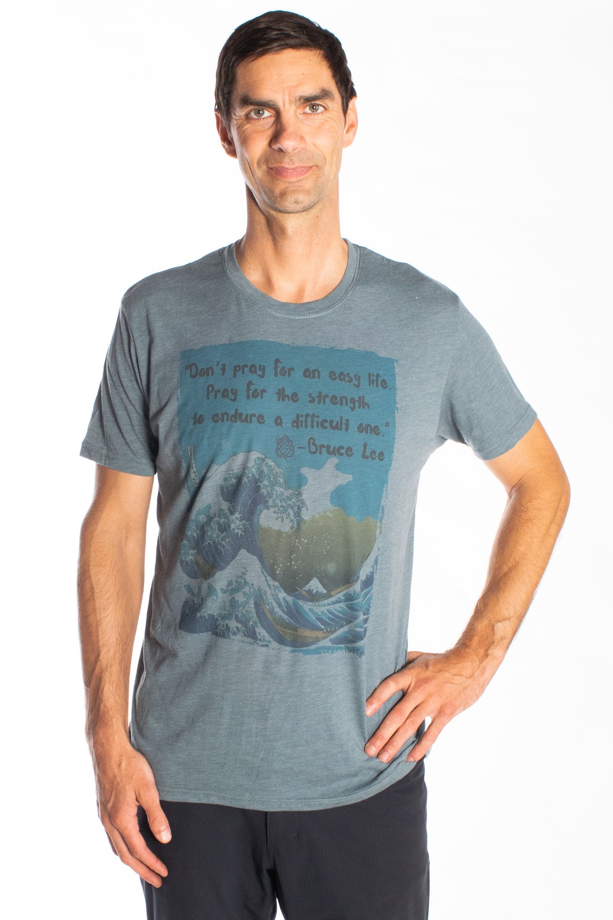 MENS SHORT SLEEVE CREW TEE WITH BRUCE LEE - Third Eye Threads