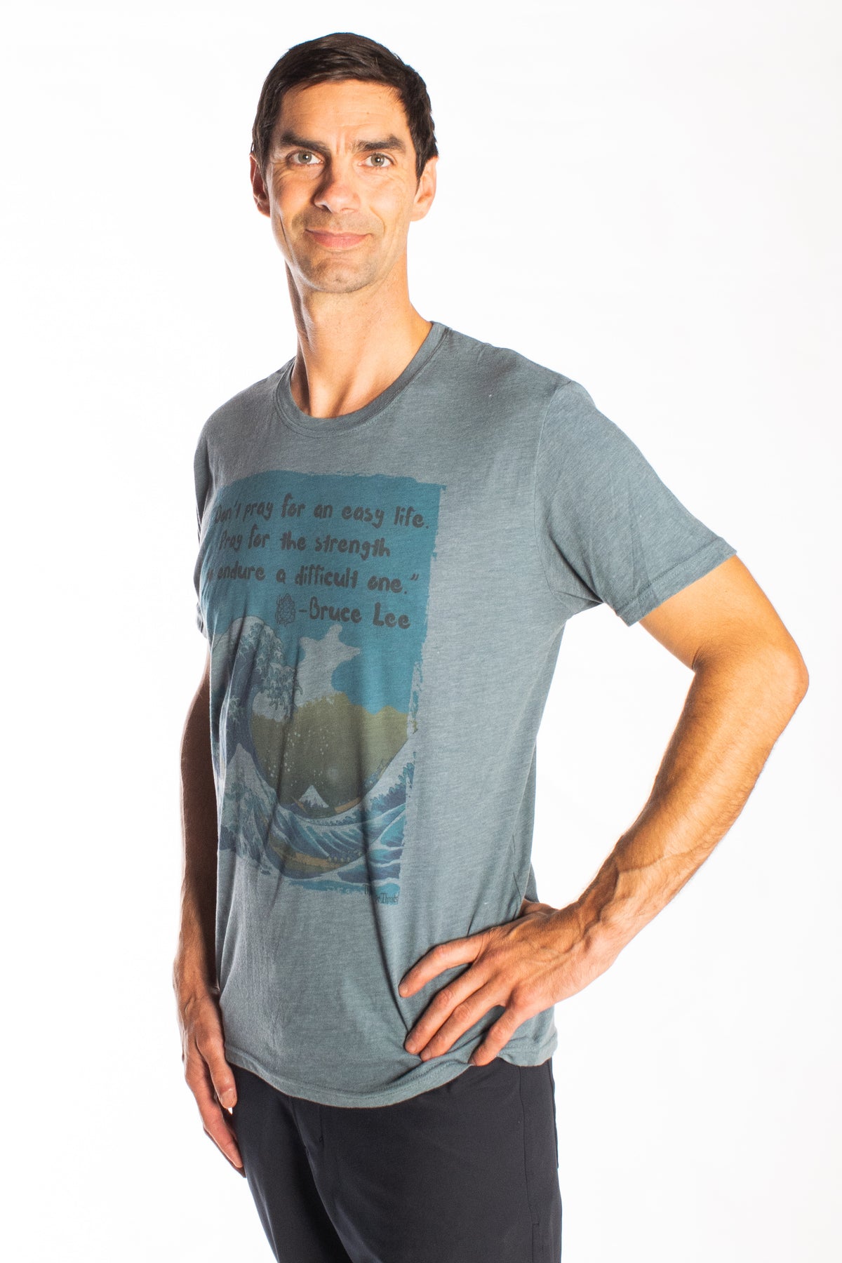 MENS SHORT SLEEVE CREW TEE WITH BRUCE LEE - Third Eye Threads