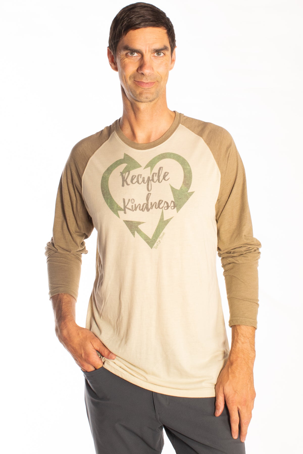 Recycled Kindness on Men&#39;s L/S Raglan - Third Eye Threads