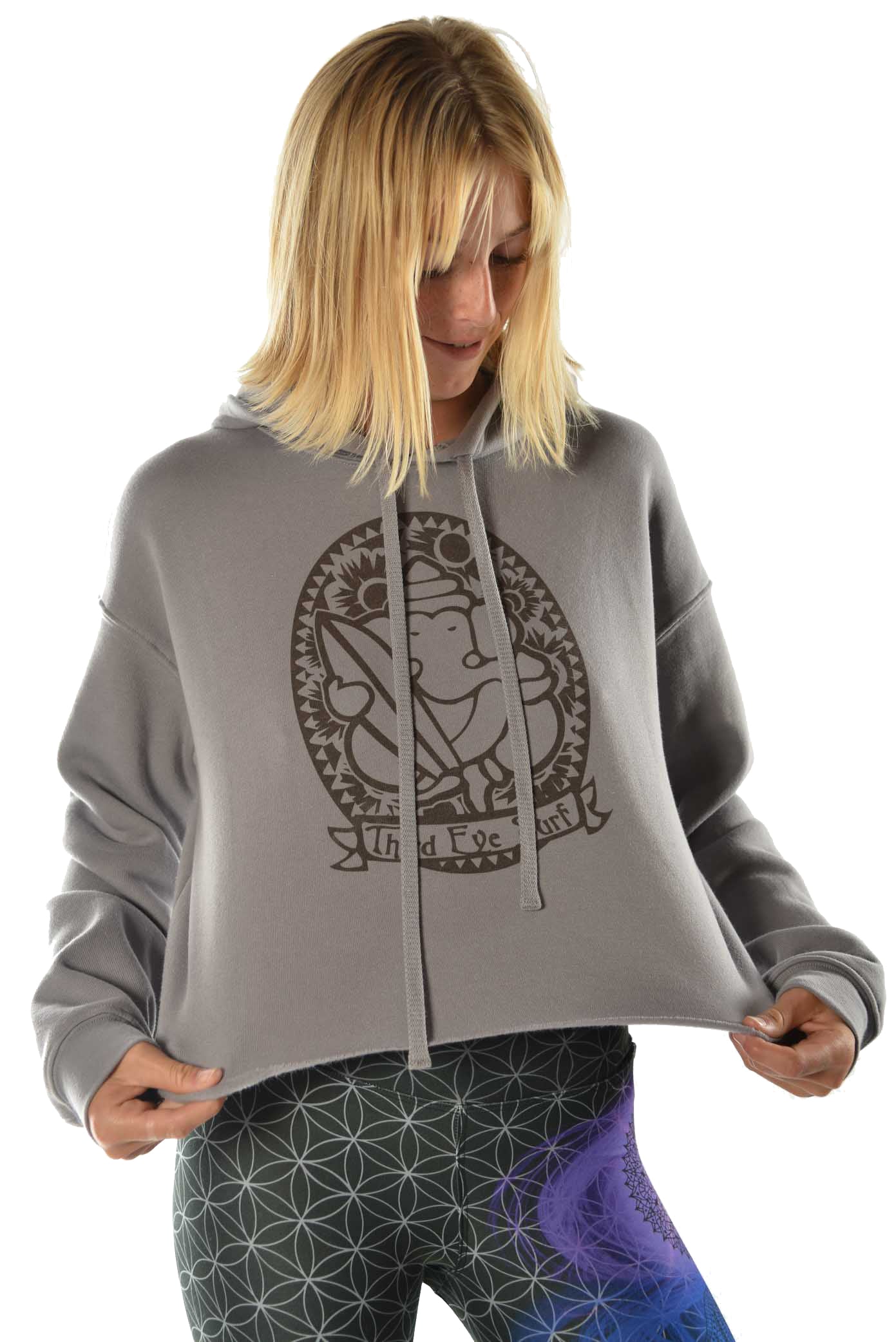 Crop Top Hoodie with Third Eye Surf - Third Eye Threads