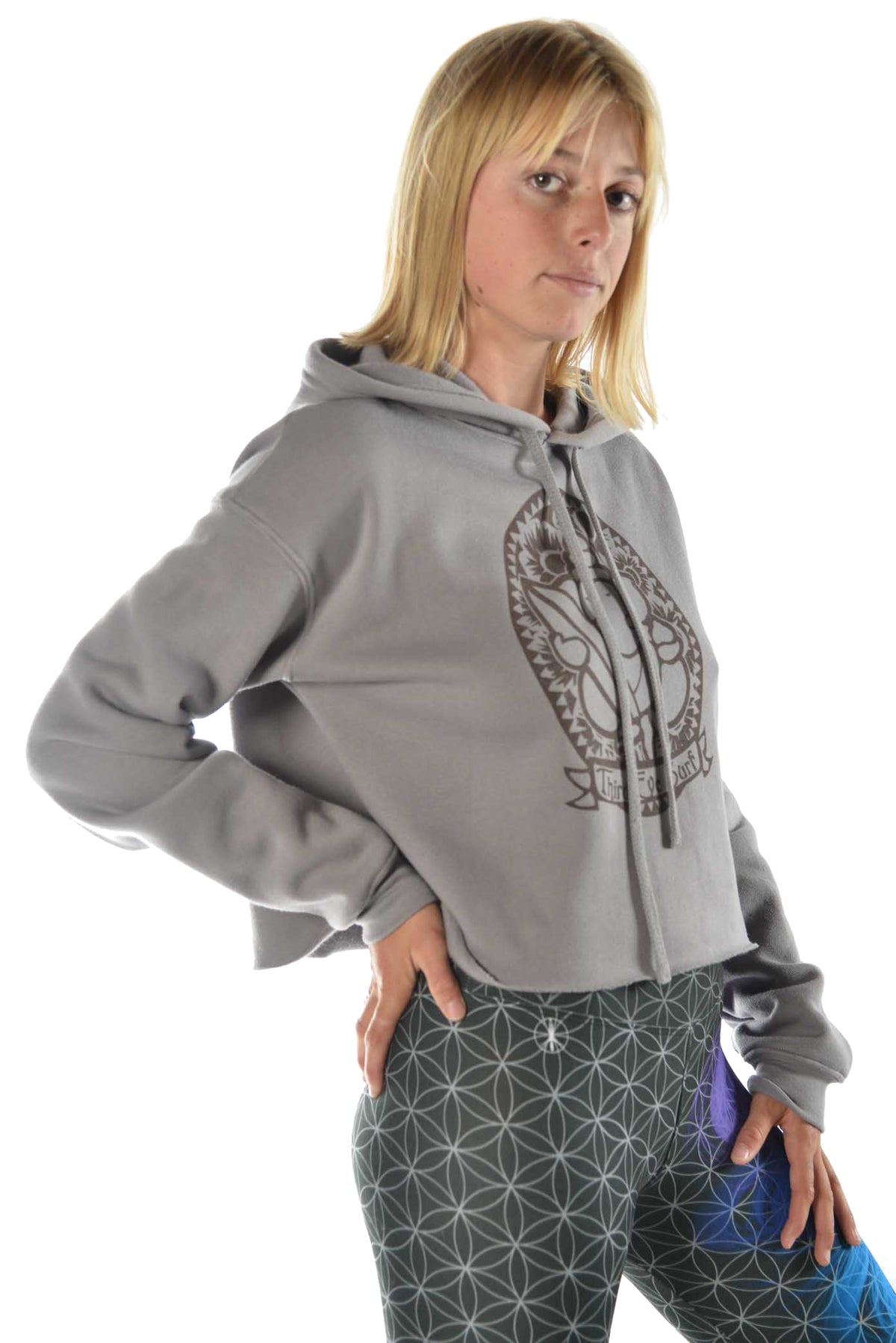 Crop Top Hoodie with Third Eye Surf - Third Eye Threads