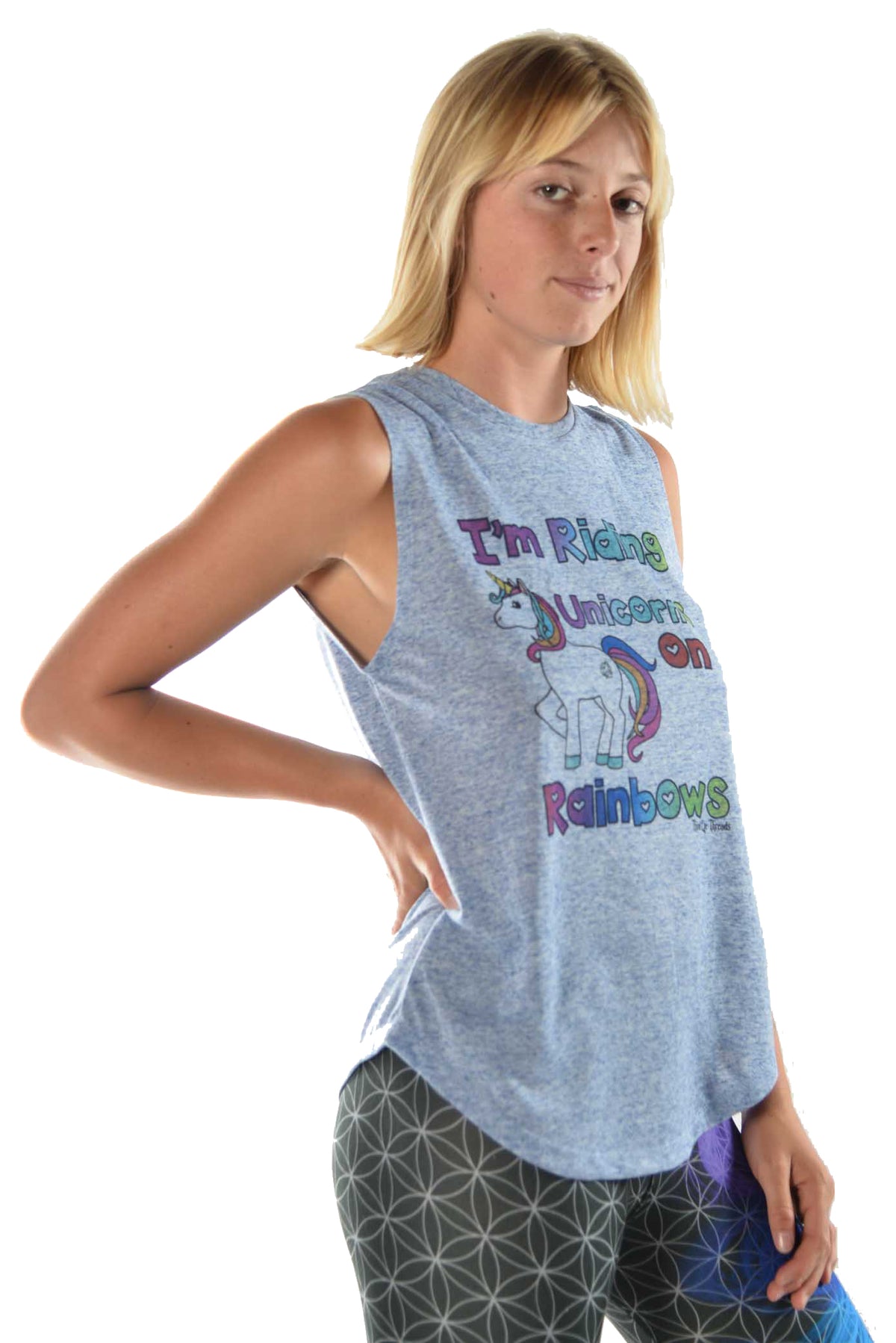 Unicorns on Rainbows Linen Boyfriend Tee - Third Eye Threads