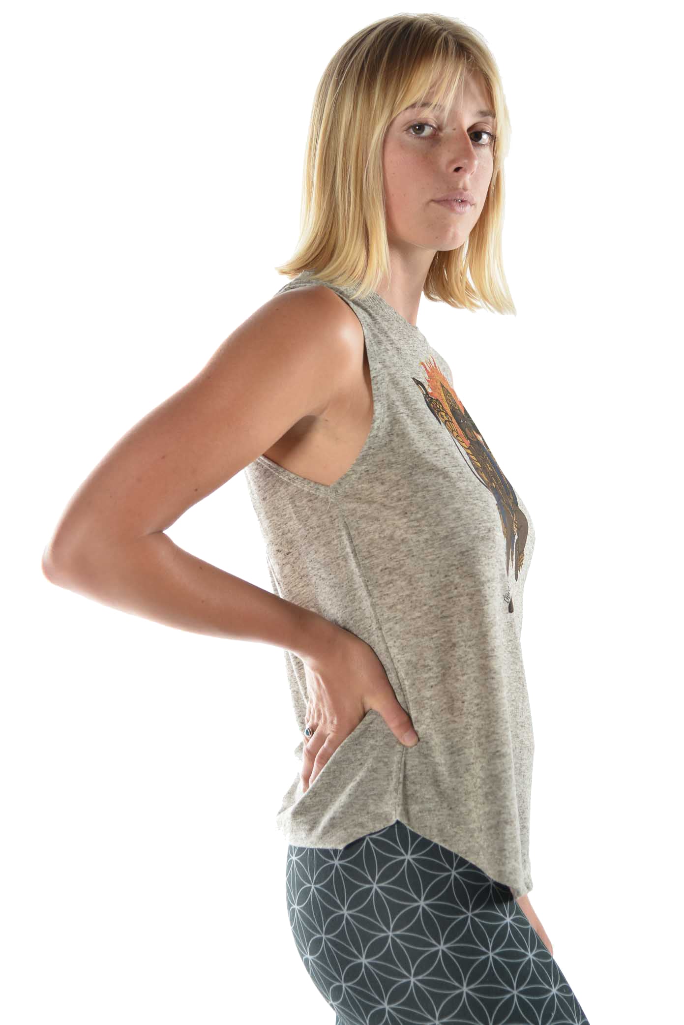 Hanuman Mountain On Linen Blend Crew - Third Eye Threads