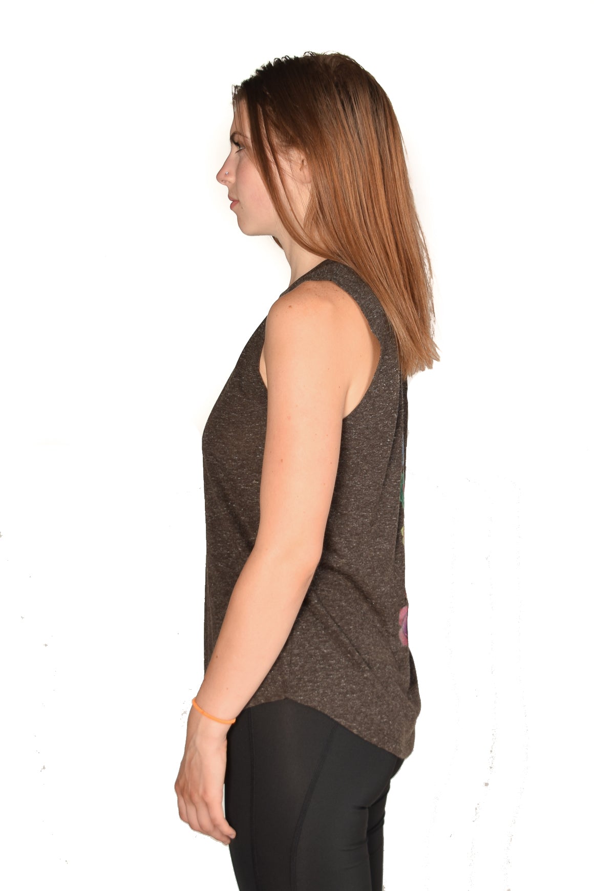 Black Linen Blend Full Chakra Back Boyfriend Tee - Third Eye Threads