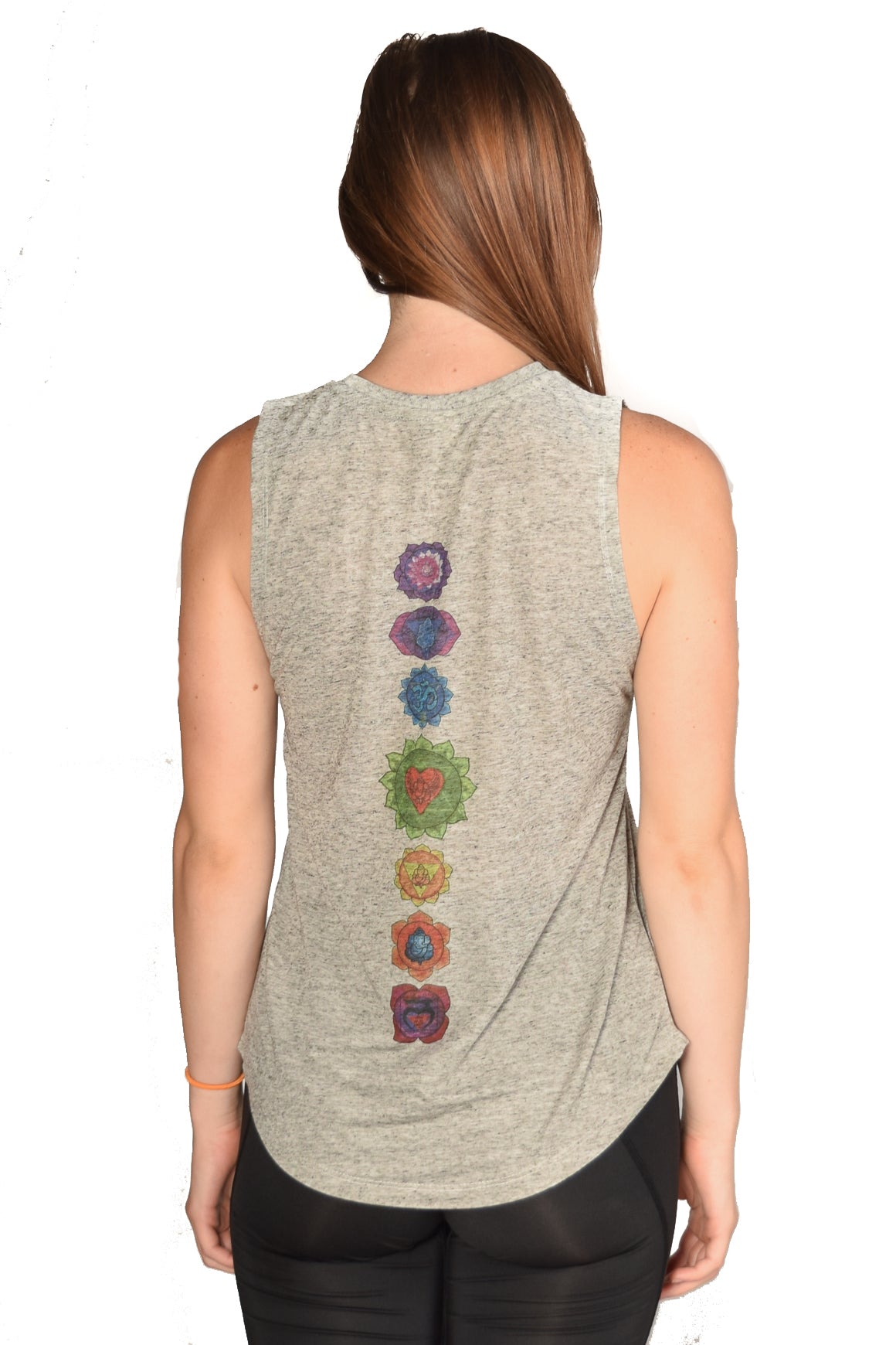 Full Chakra Back with Enlarged Heart Chakra Boyfriend Tee - Third Eye Threads