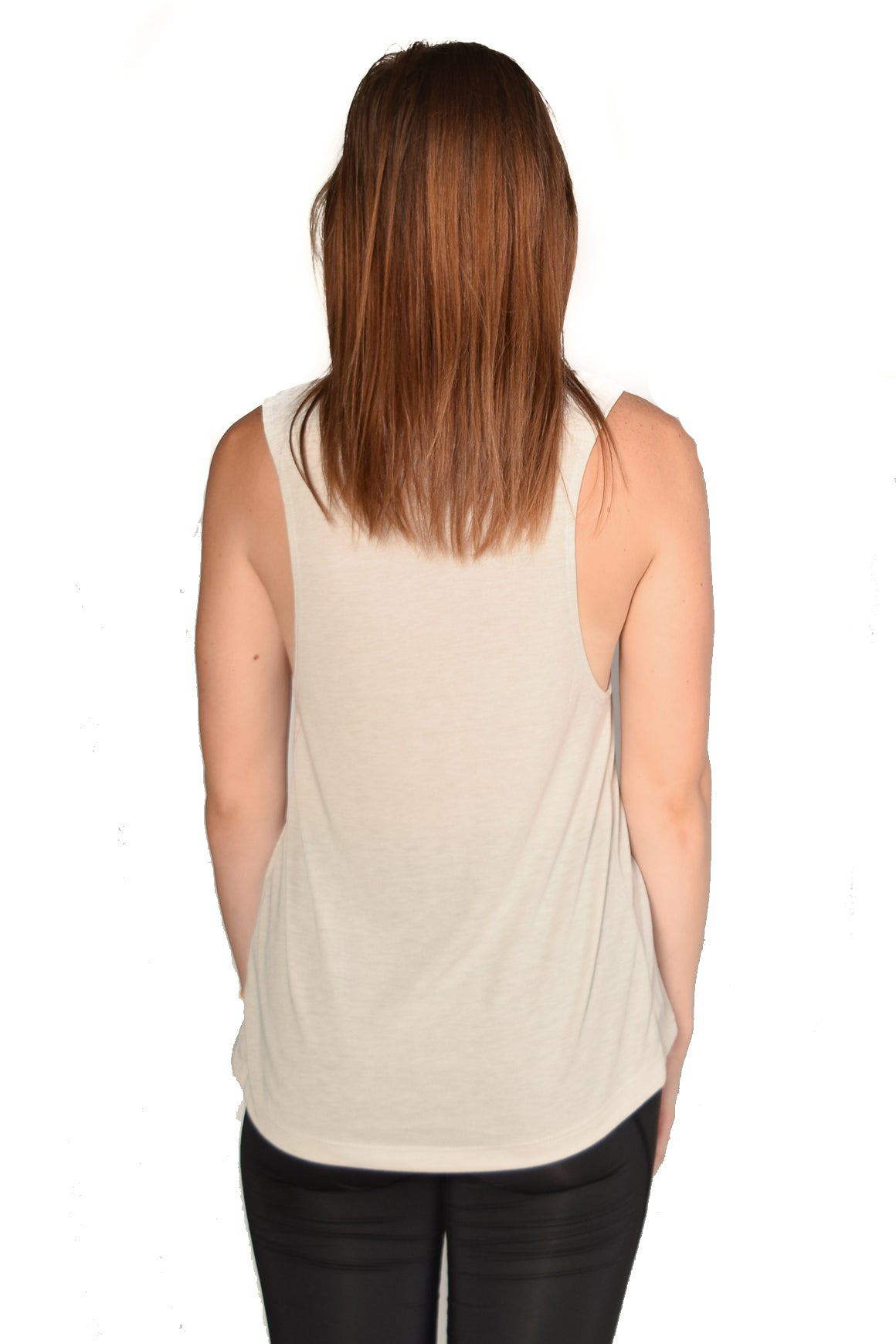 Henna Om on boyfriend tank - Third Eye Threads