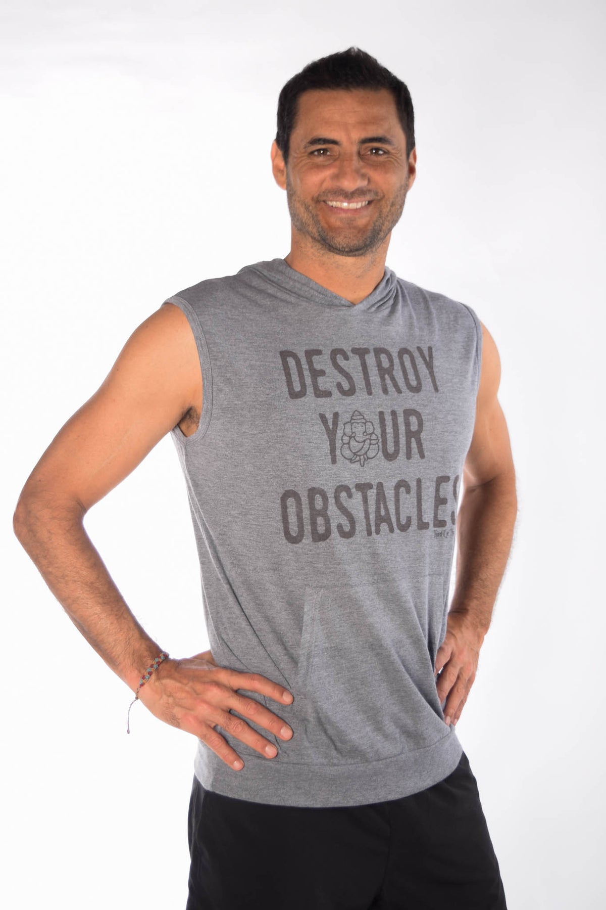 Tri Blend Sleeveless Hoodie With Destroy Your Obstacles - Third Eye Threads