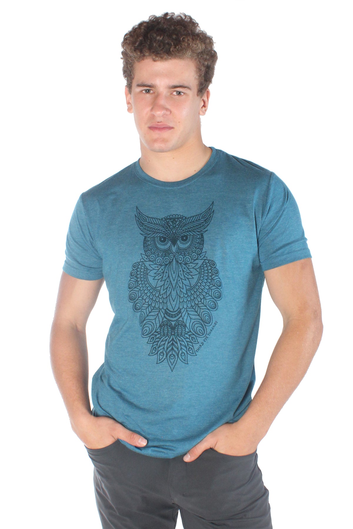 Sacred Geometry OWL TRI-BLEND CREW NECK TEE - Third Eye Threads