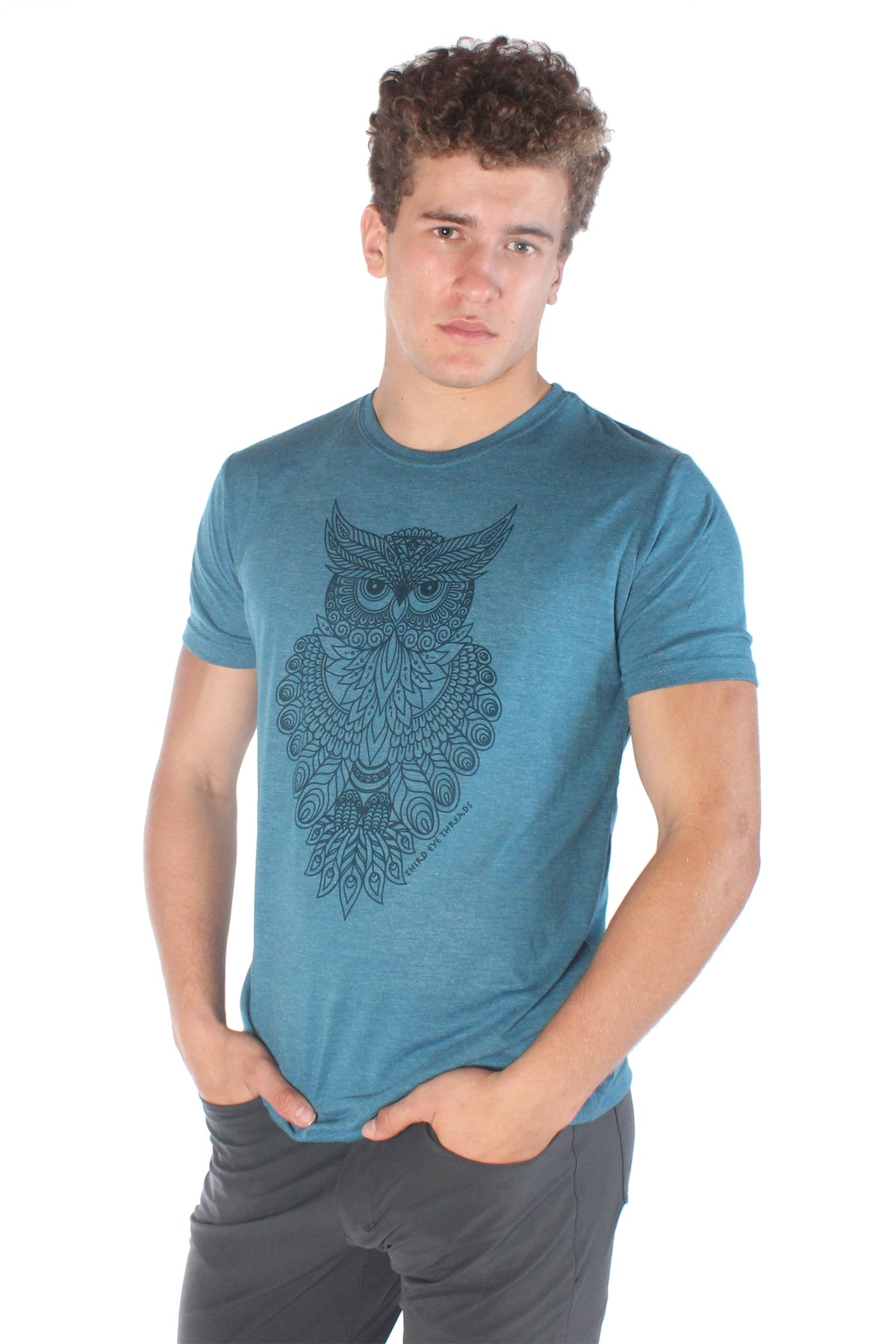 Sacred Geometry OWL TRI-BLEND CREW NECK TEE - Third Eye Threads