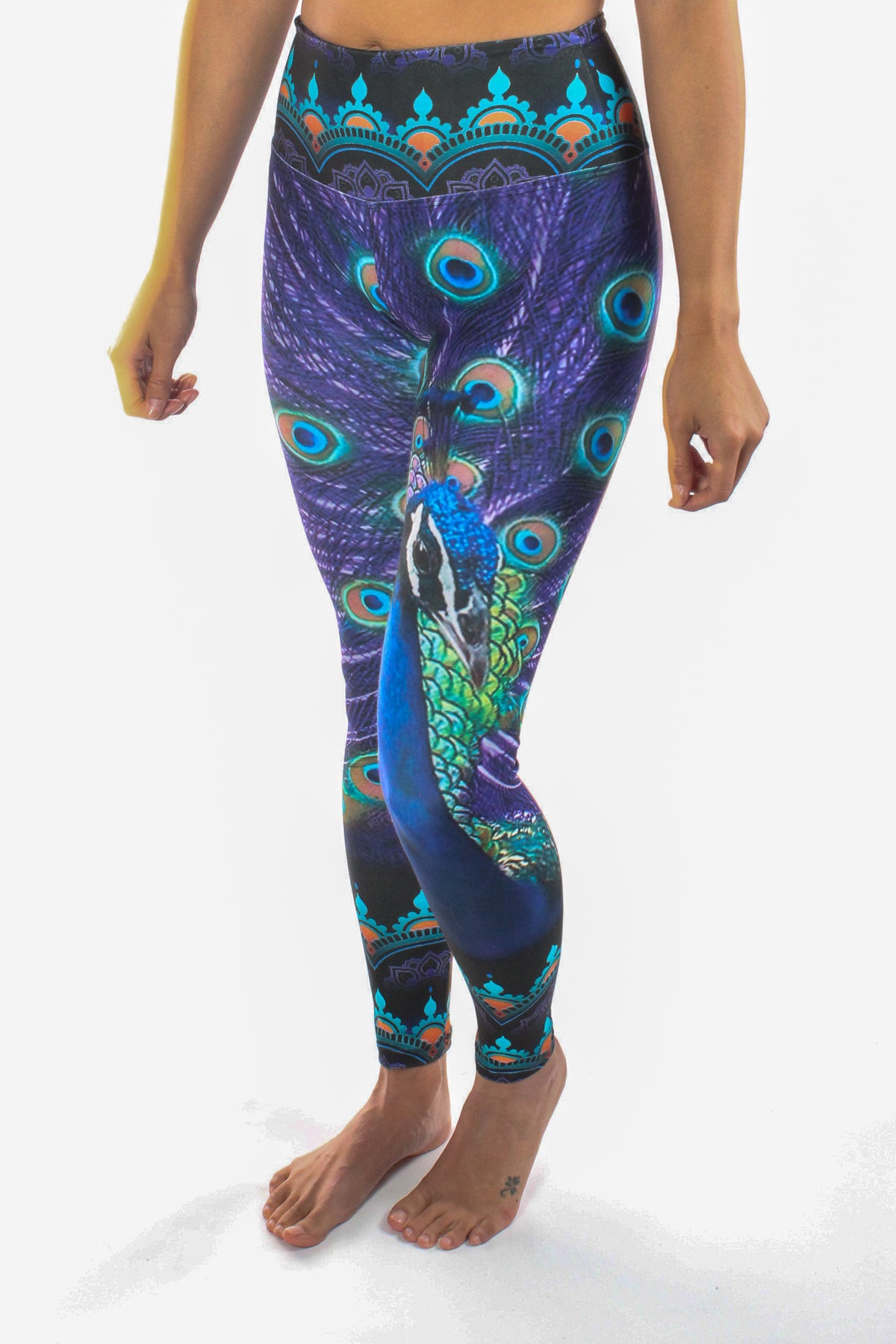 Eco-Light Peacock Feather Recycled Water Bottle Pant - Third Eye Threads
