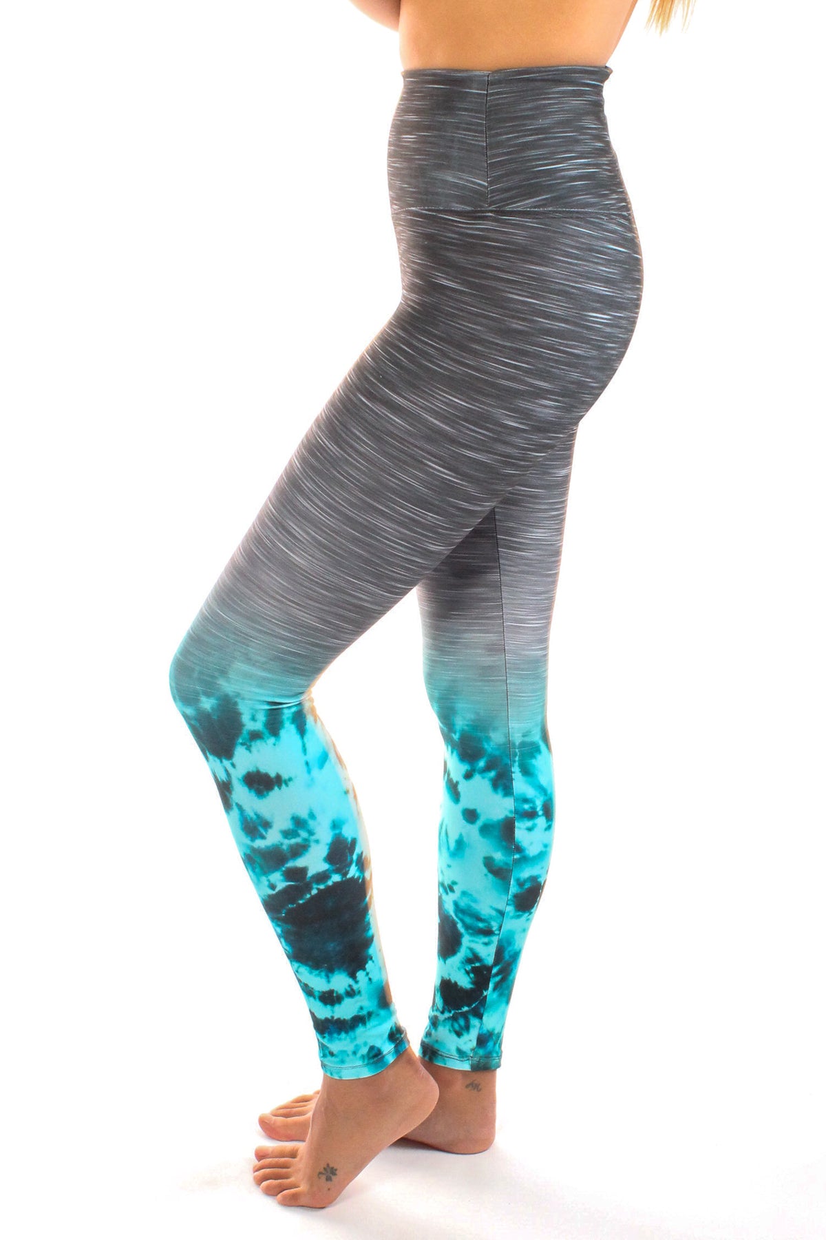 Ocean Striated High Compression Tie Dye Legging - Third Eye Threads