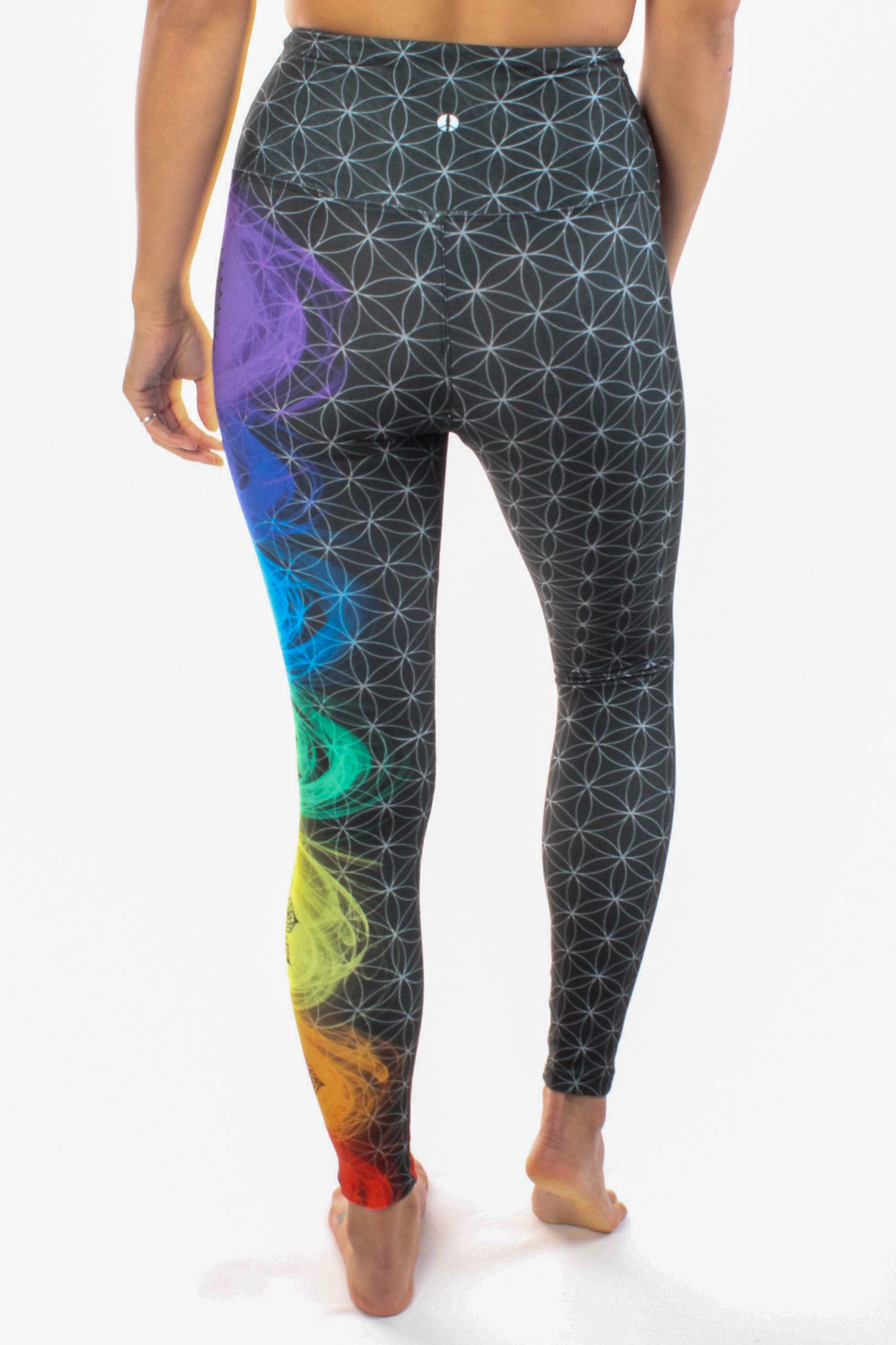 Chakra Legging With Sacred Geometry (Flower of Life) - Third Eye Threads