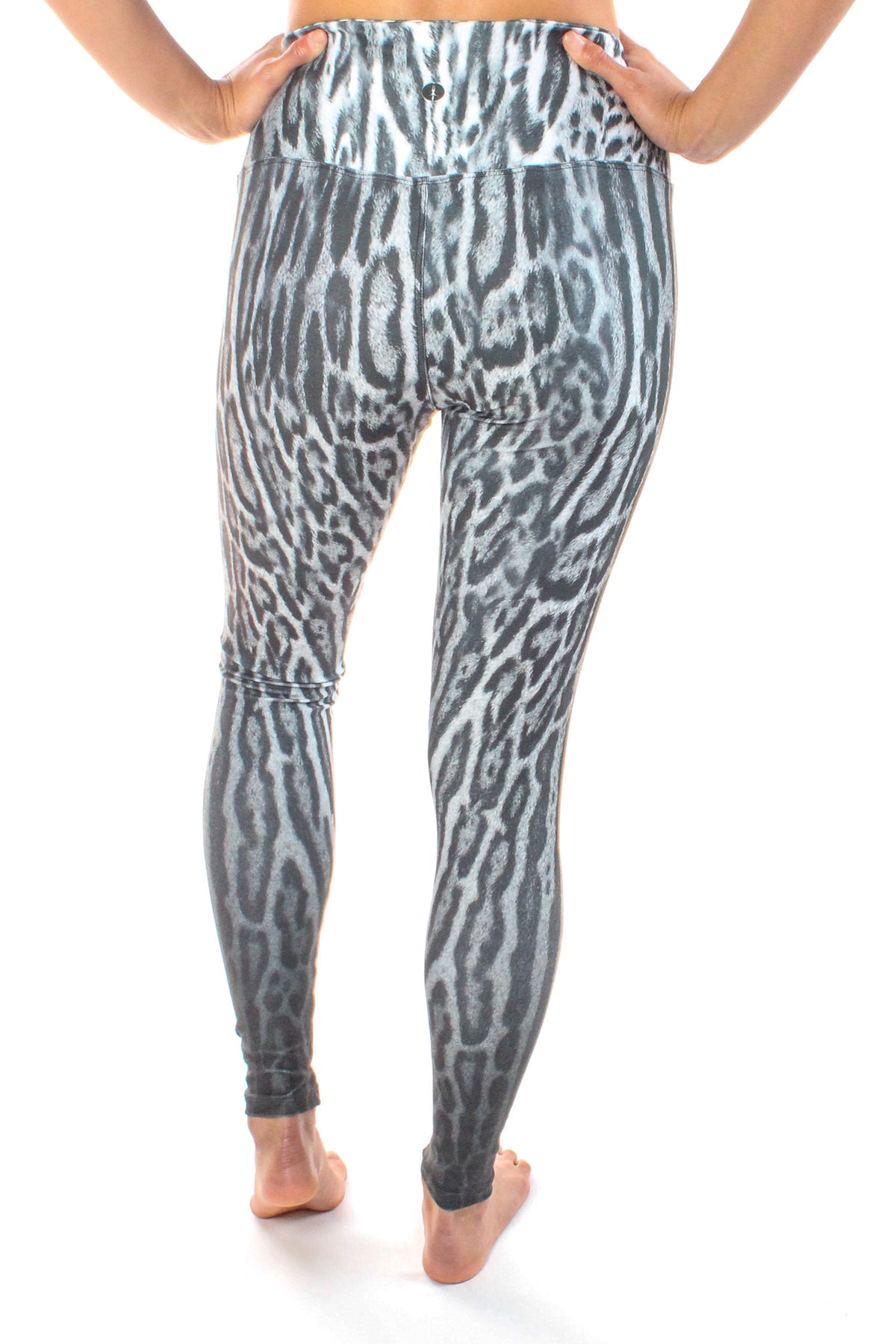 Black and White Ocelot (Leopard) Print High Compression Legging - Third Eye Threads