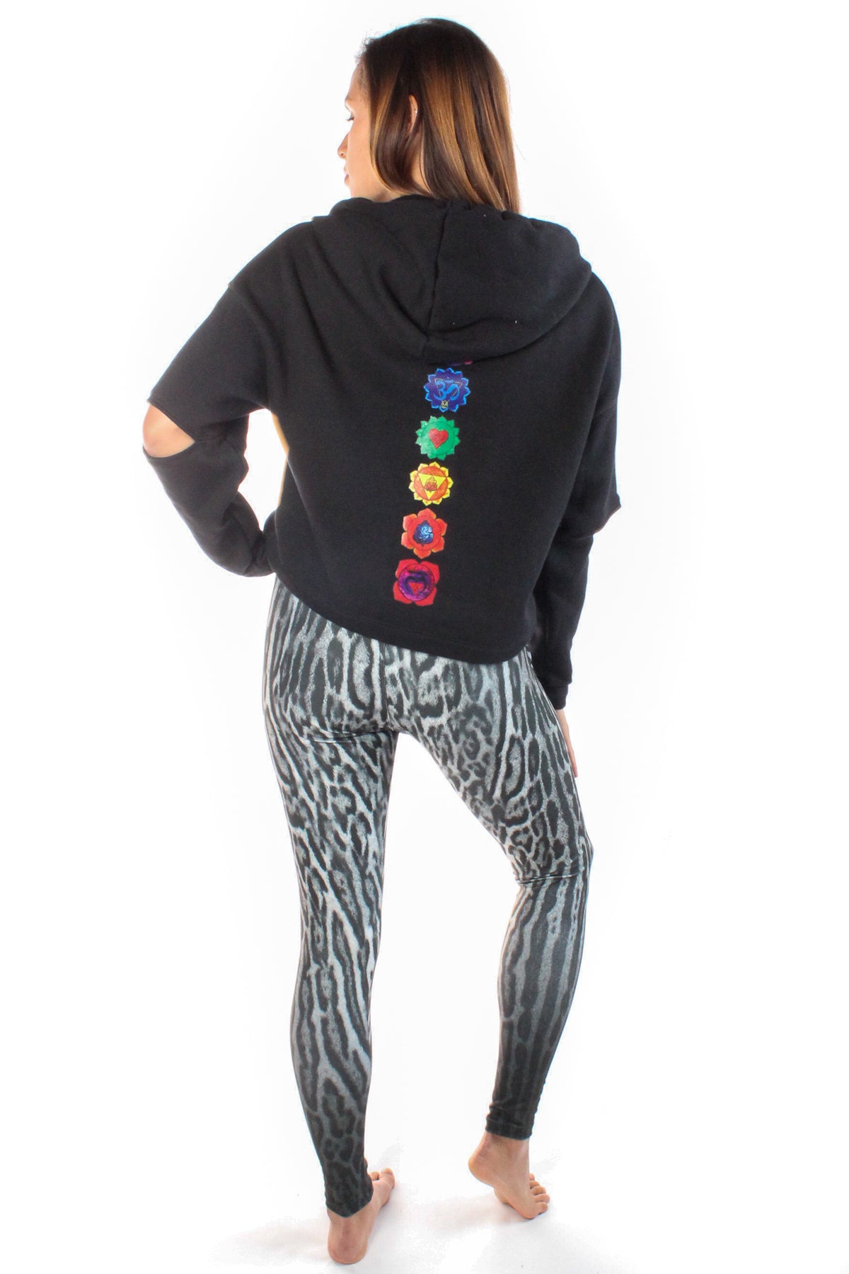 Black and White Ocelot (Leopard) Print High Compression Legging - Third Eye Threads