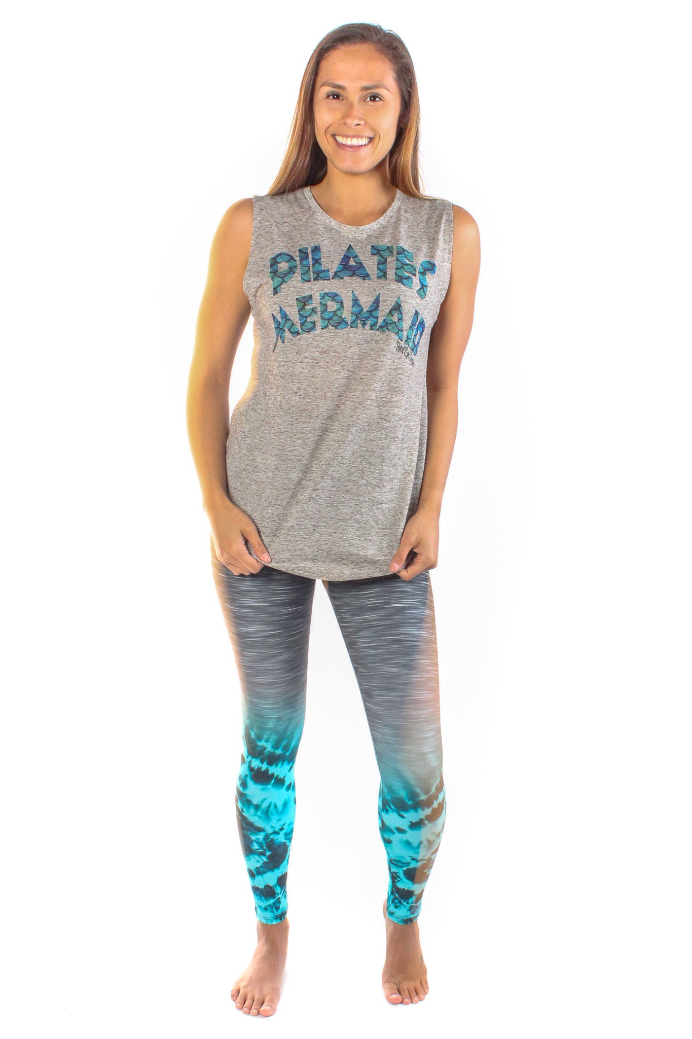 Pilates Mermaid Linen Blend Boyfriend Tee - Third Eye Threads