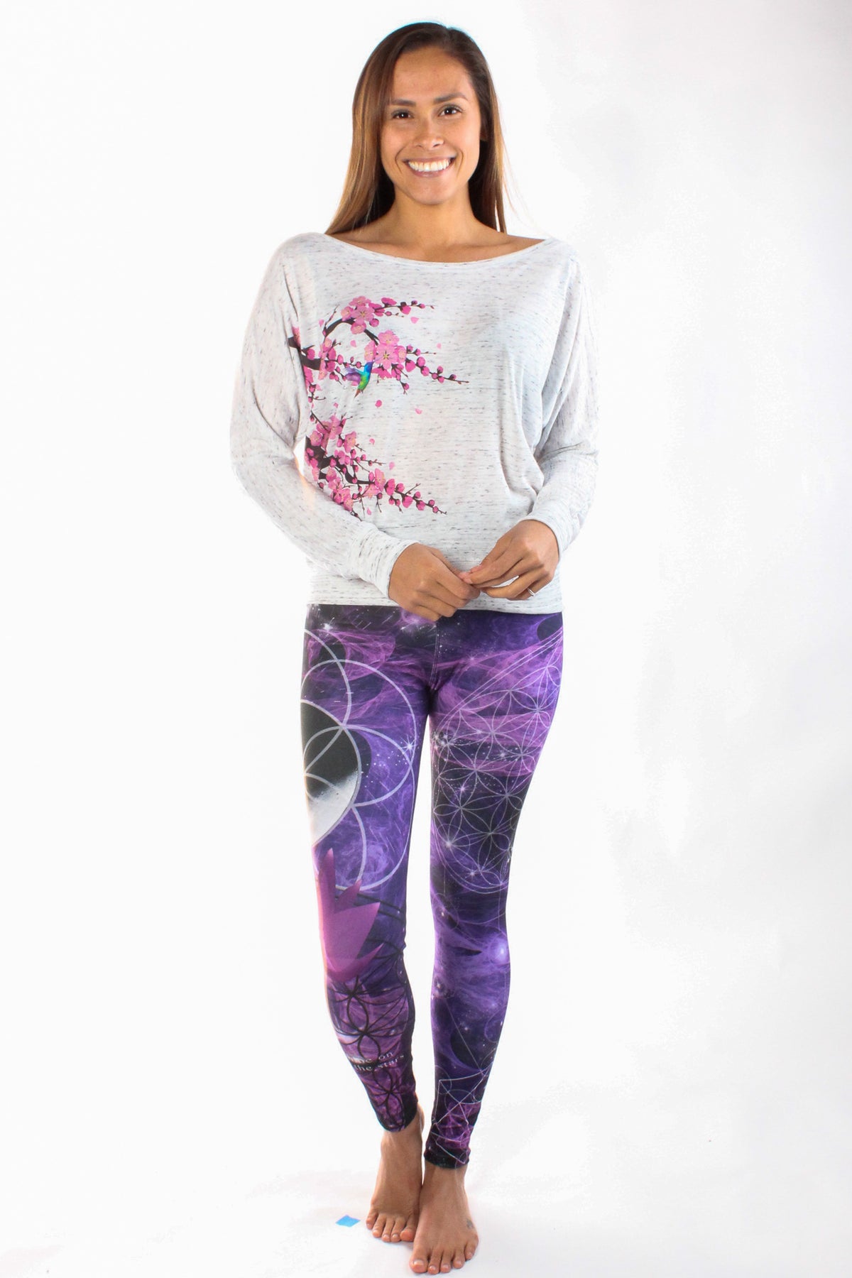 Purple Flower Pant Of Life Eco-light Recycled Water Bottle Pant - Third Eye Threads
