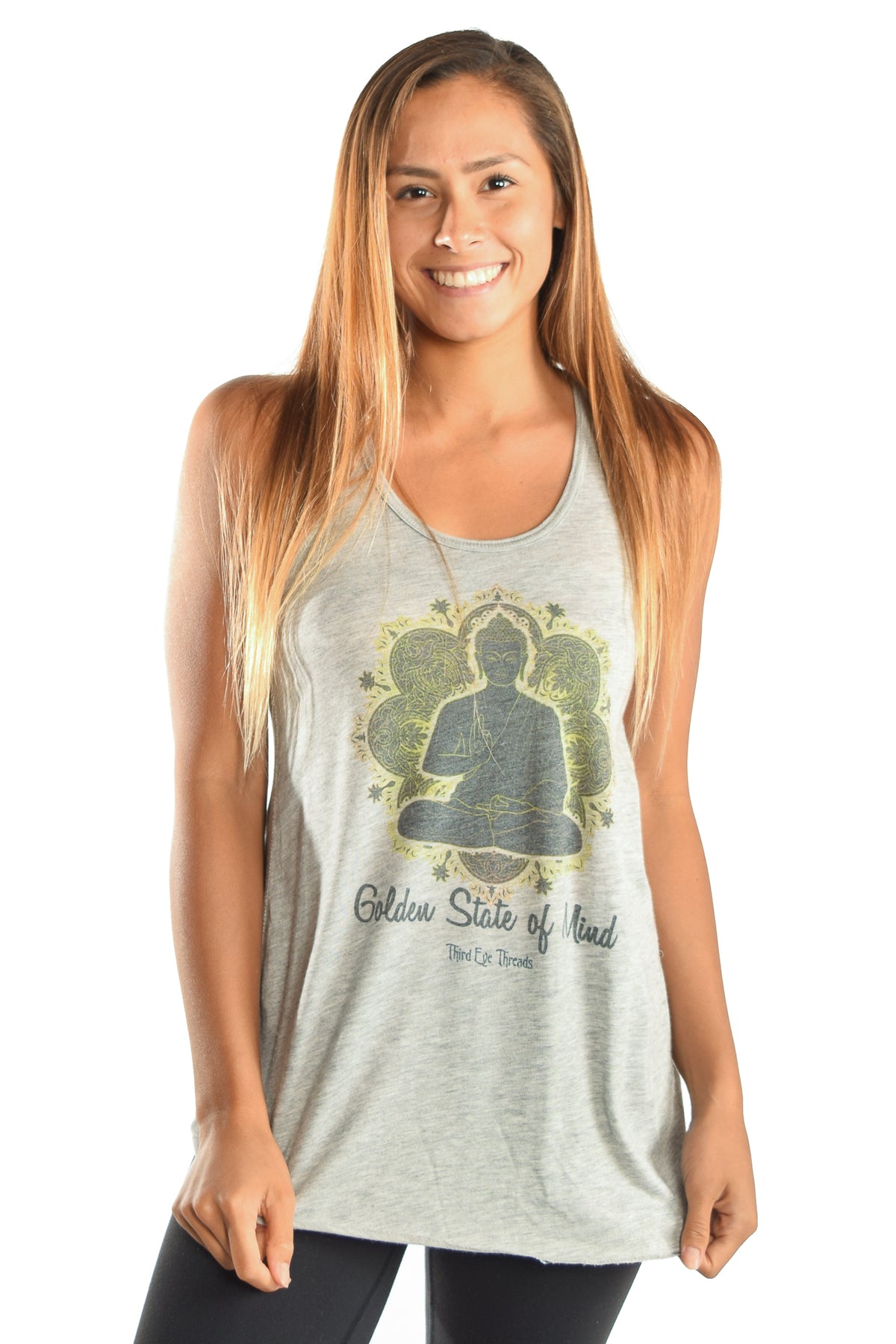Flowy Tank Golden State of Mind Buddha - Third Eye Threads