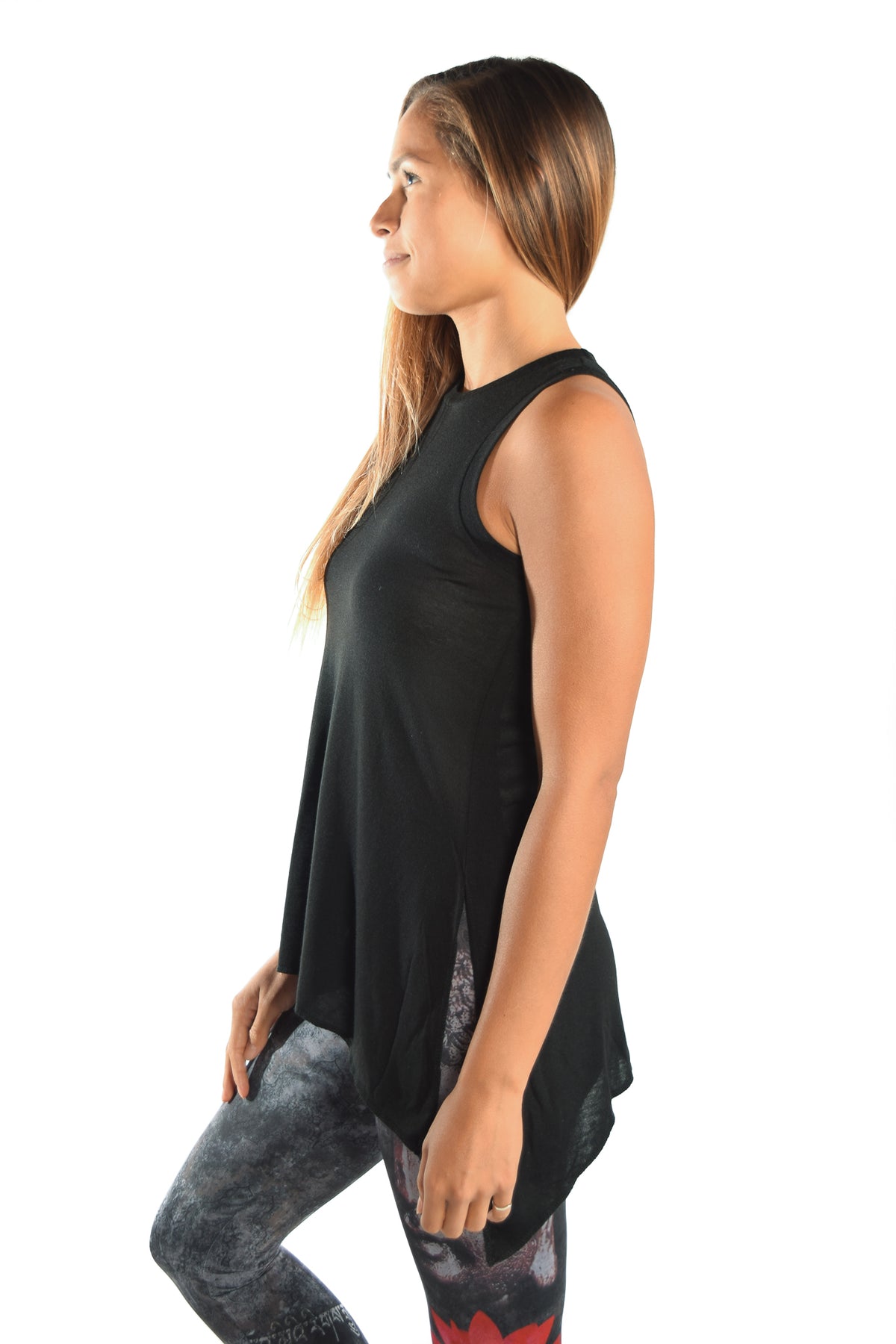 Black Shark Bite Tank With Full Chakra Back - Third Eye Threads