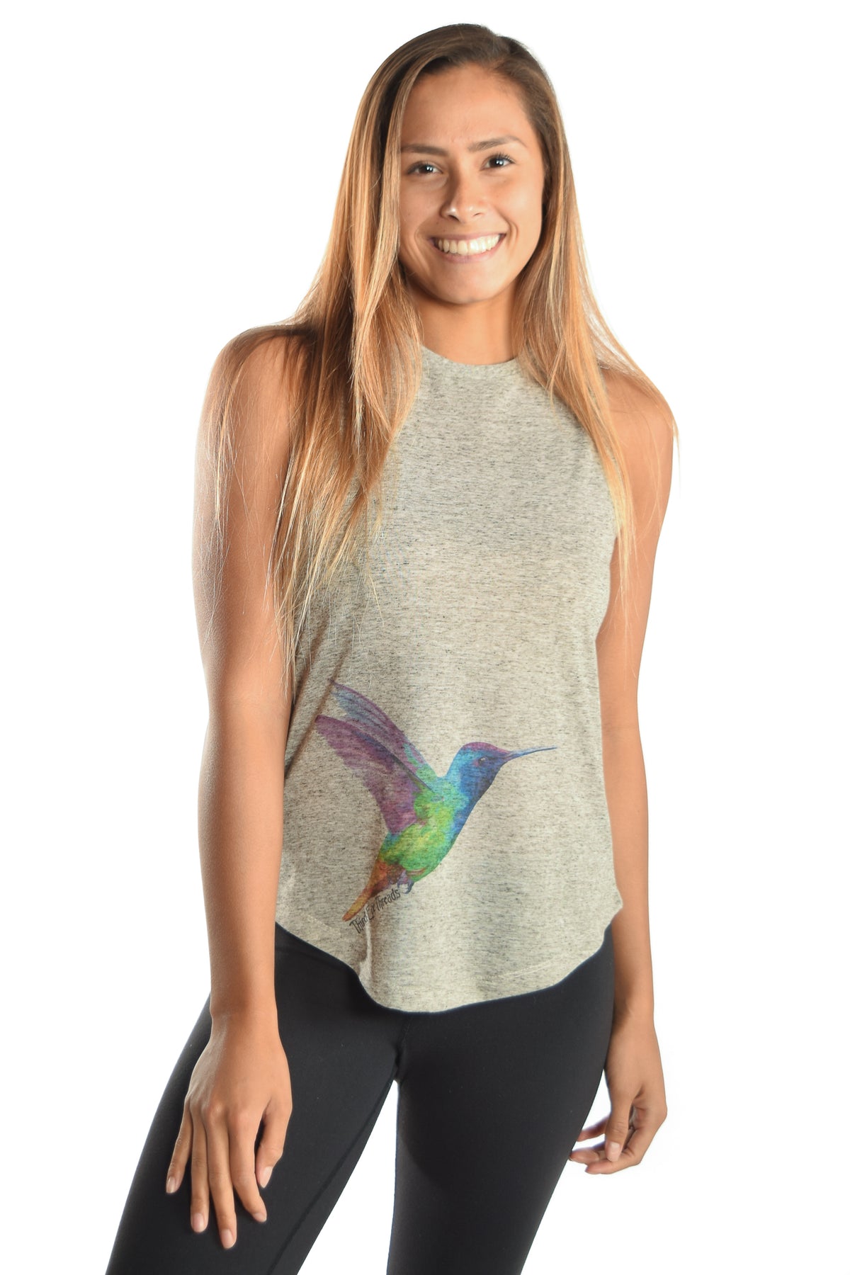 The Hummingbird  Linen Blend Boyfriend Tee - Third Eye Threads