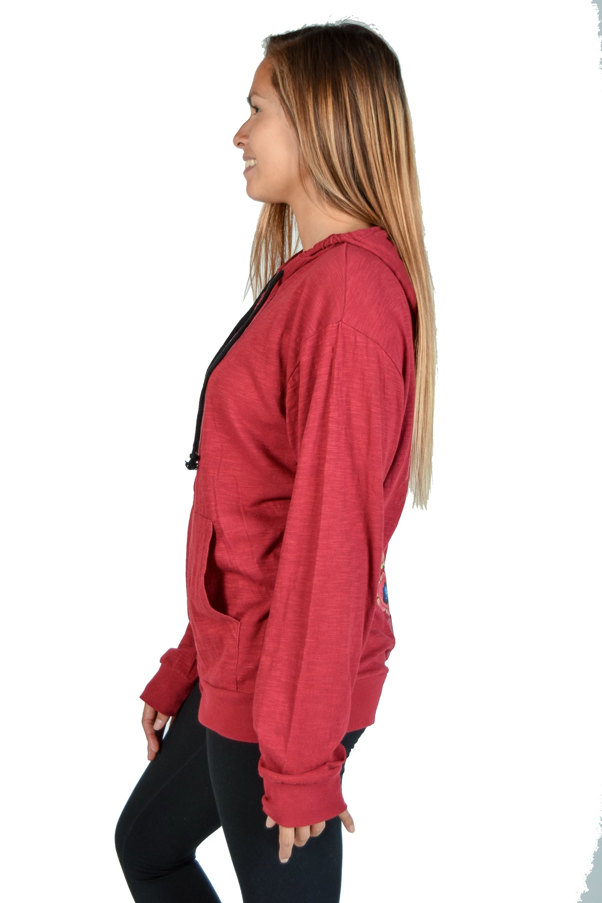Long Sleeve Zip Up Chakra Hoodie - Third Eye Threads