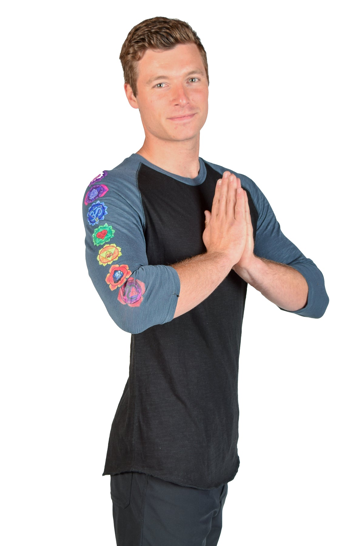 Full Chakra 3/4 Sleeve Slub Raglan Crew - Third Eye Threads